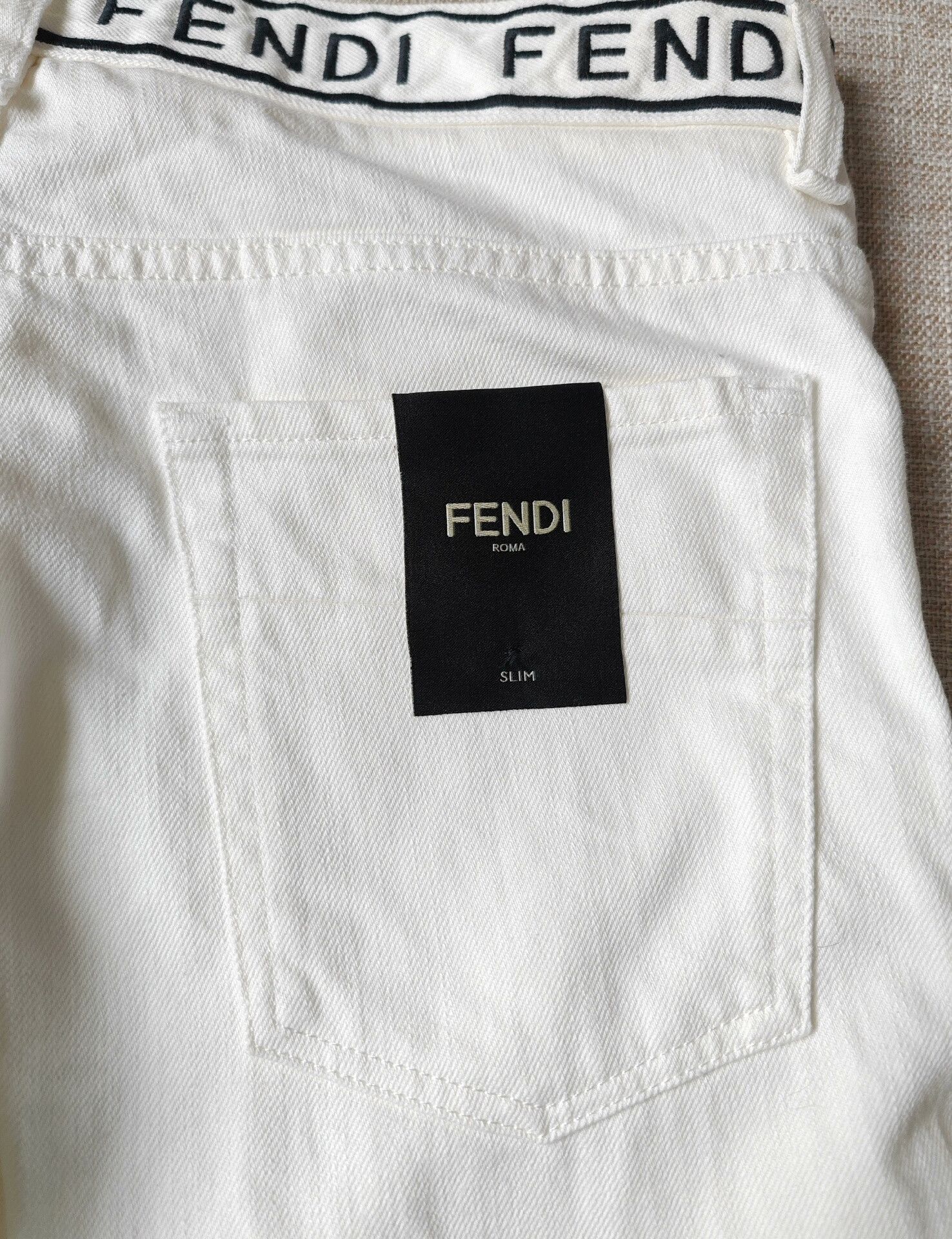 Fendi Fendi Men's White Casual Jeans Size US 34 / EU 50 - 6 Thumbnail