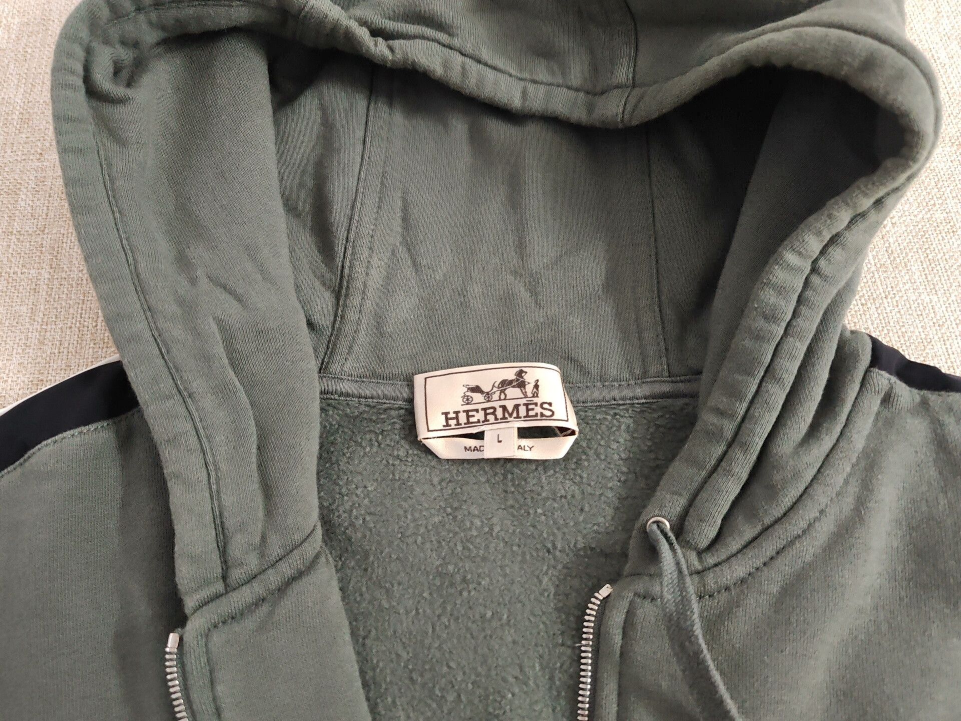 Hermes Hermes Men's Fleece Hoodie Jacket Size US L / EU 52-54 / 3 - 3 Thumbnail