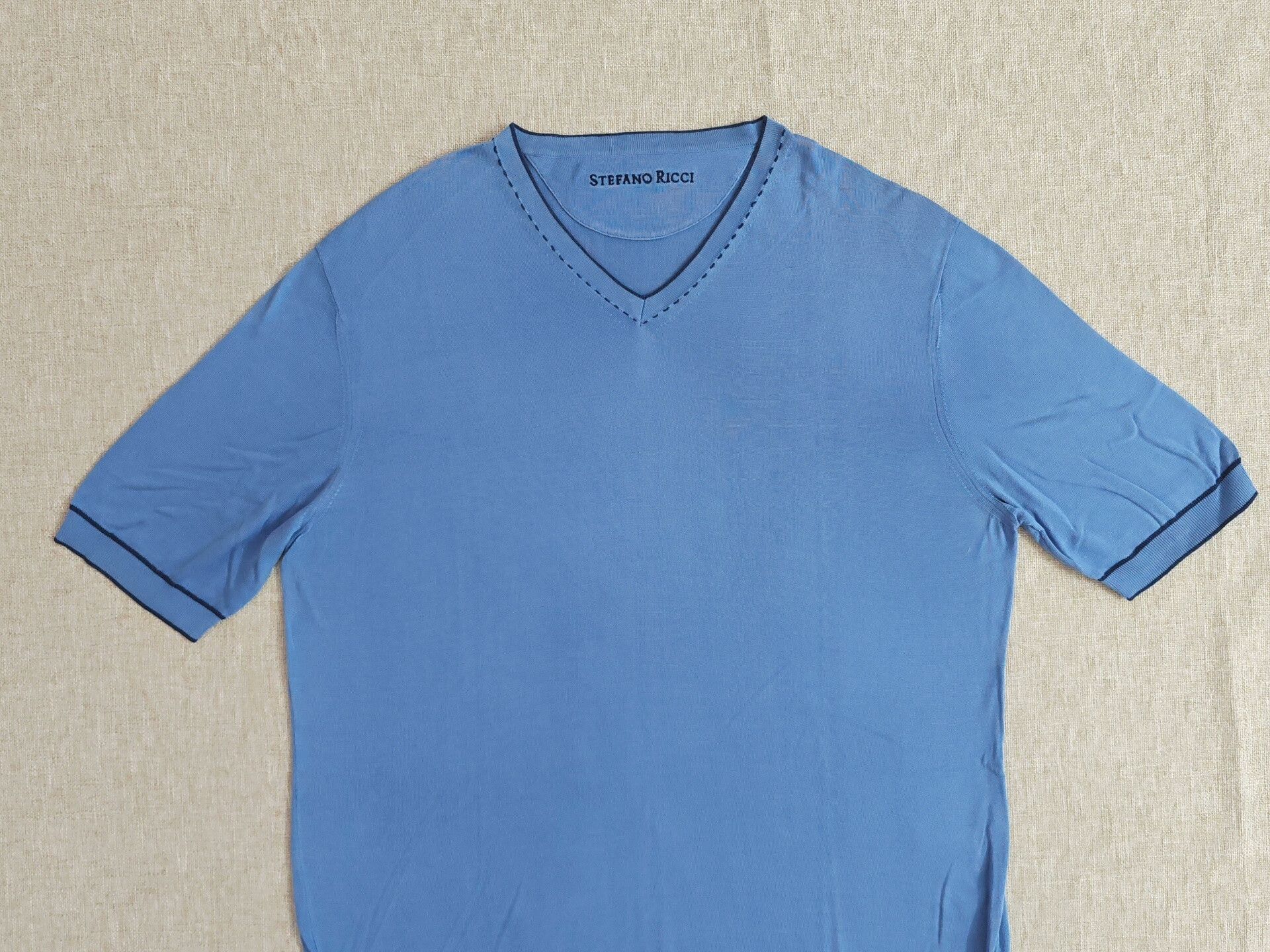 Stefano Ricci Stefano Ricci Men's Knit Short-Sleeve Tee Size US M / EU 48-50 / 2 - 2 Thumbnail