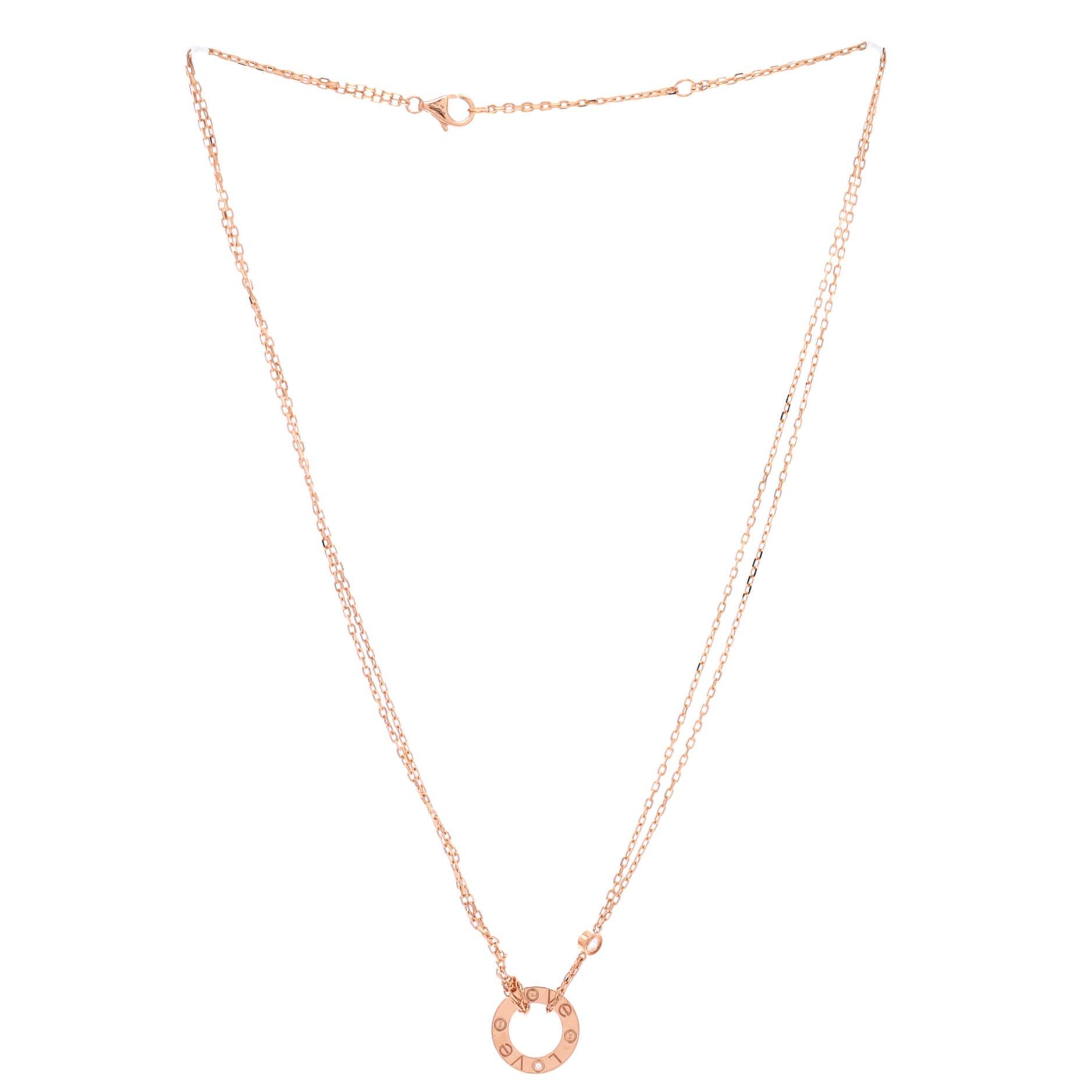 Cartier 2 Diamonds Love Pendant Necklace Size ONE SIZE - 3 Thumbnail