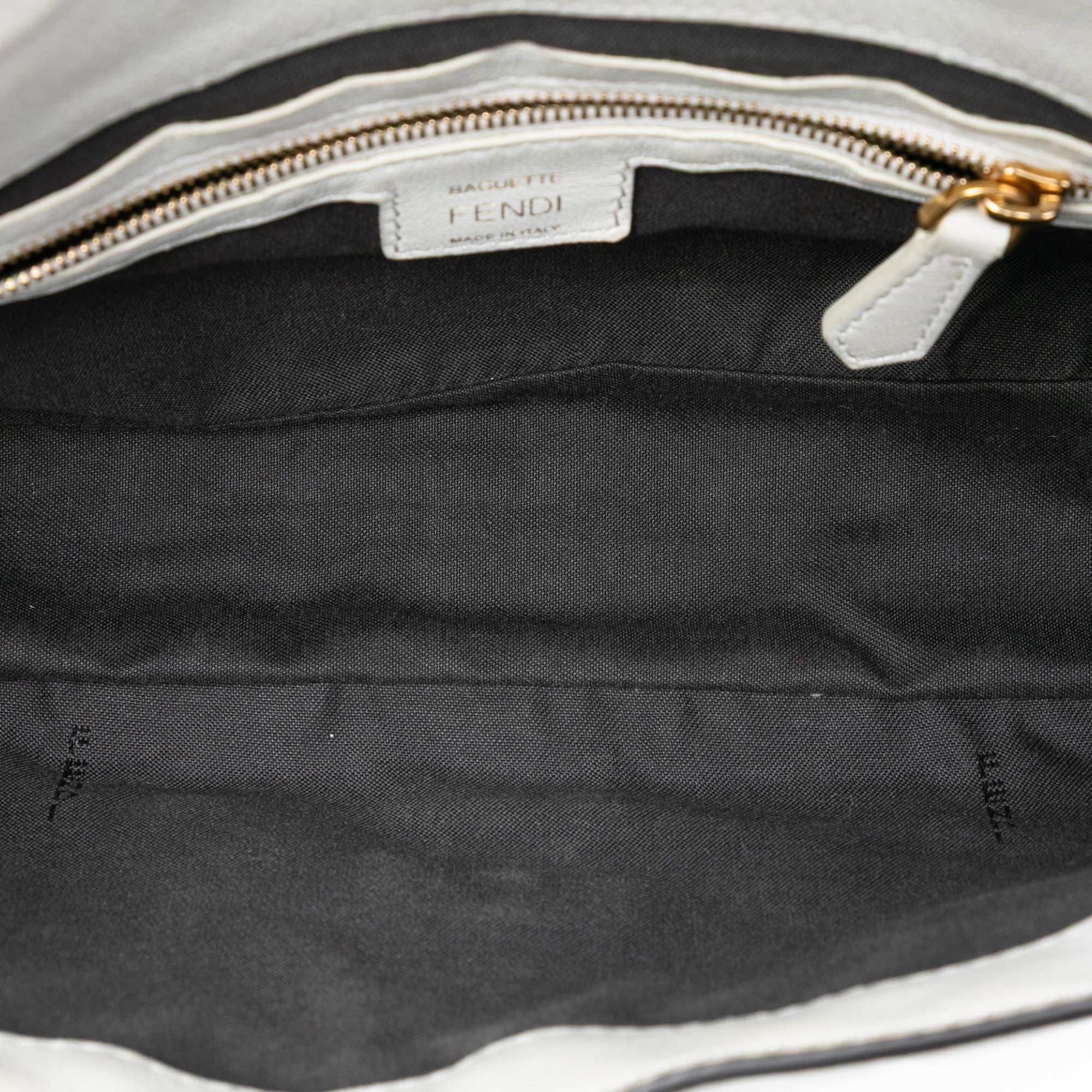 Fendi Fendi Zucca Embossed Leather Baguette Satchel Size ONE SIZE - 4 Thumbnail