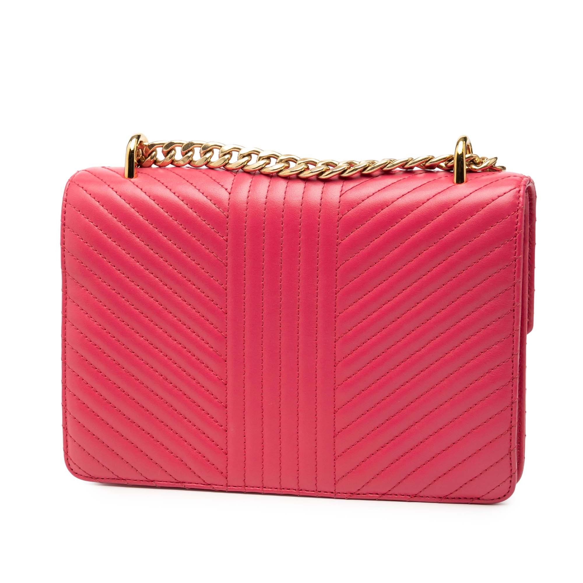Prada Prada Soft Calf Chevron Impunture Turn Lock Chain Crossbody Size ONE SIZE - 2 Thumbnail