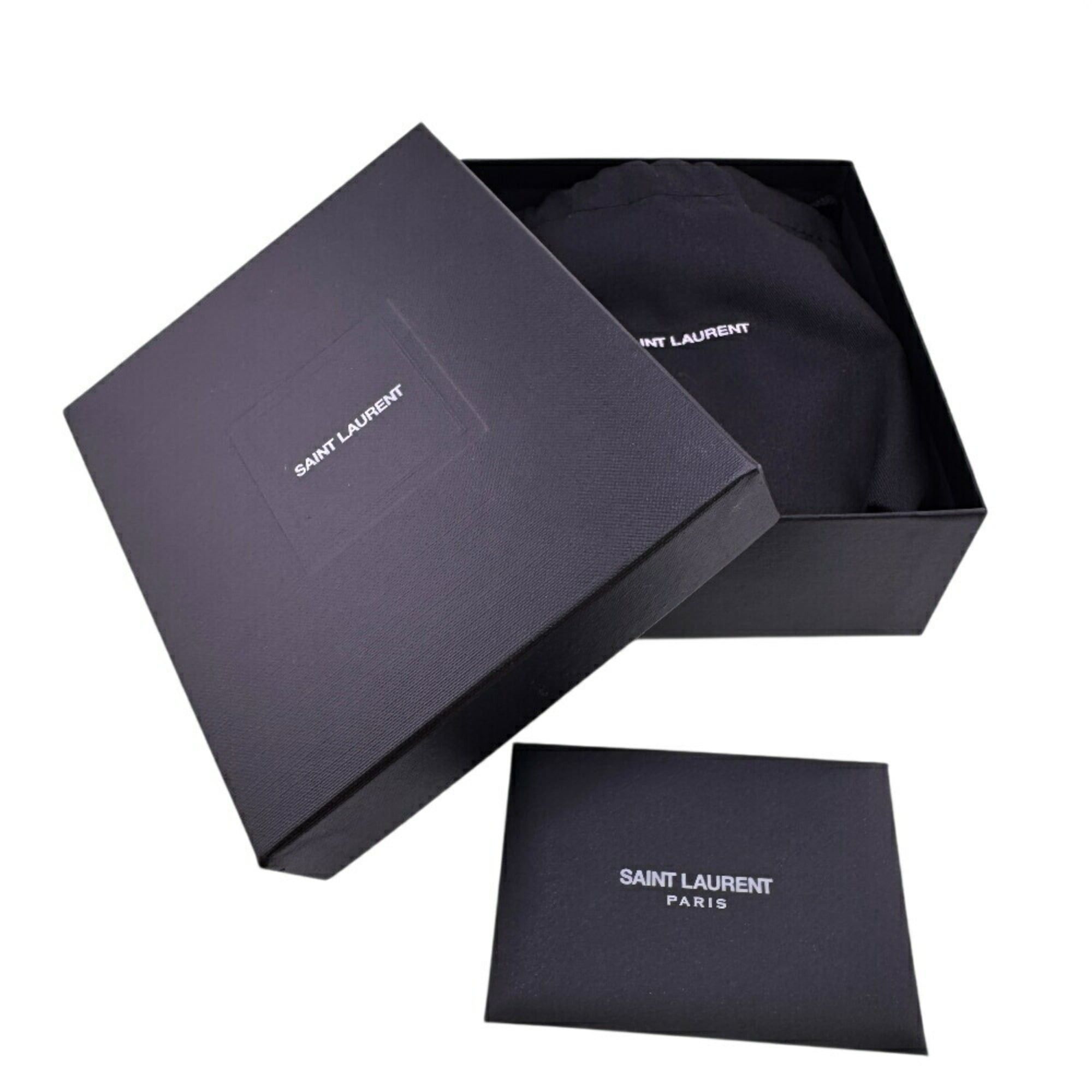 Saint Laurent Paris SAINT LAURENT MRT692061 V-Stitch Tri-Fold Wallet, Gray, Women's Size ONE SIZE - 12 Thumbnail