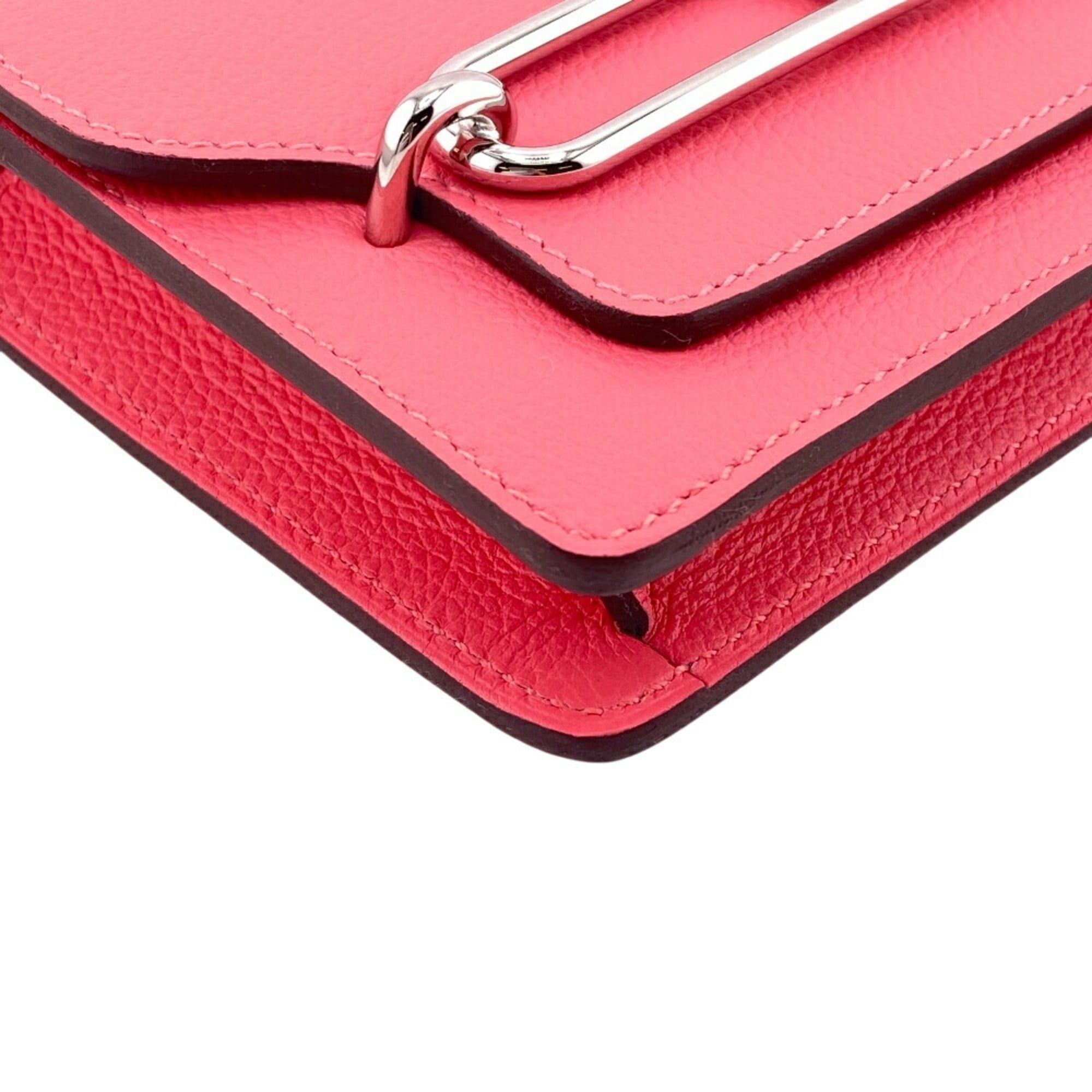 Hermes HERMES Lauris Leather Bifold Wallet Pink Women's Size ONE SIZE - 4 Thumbnail