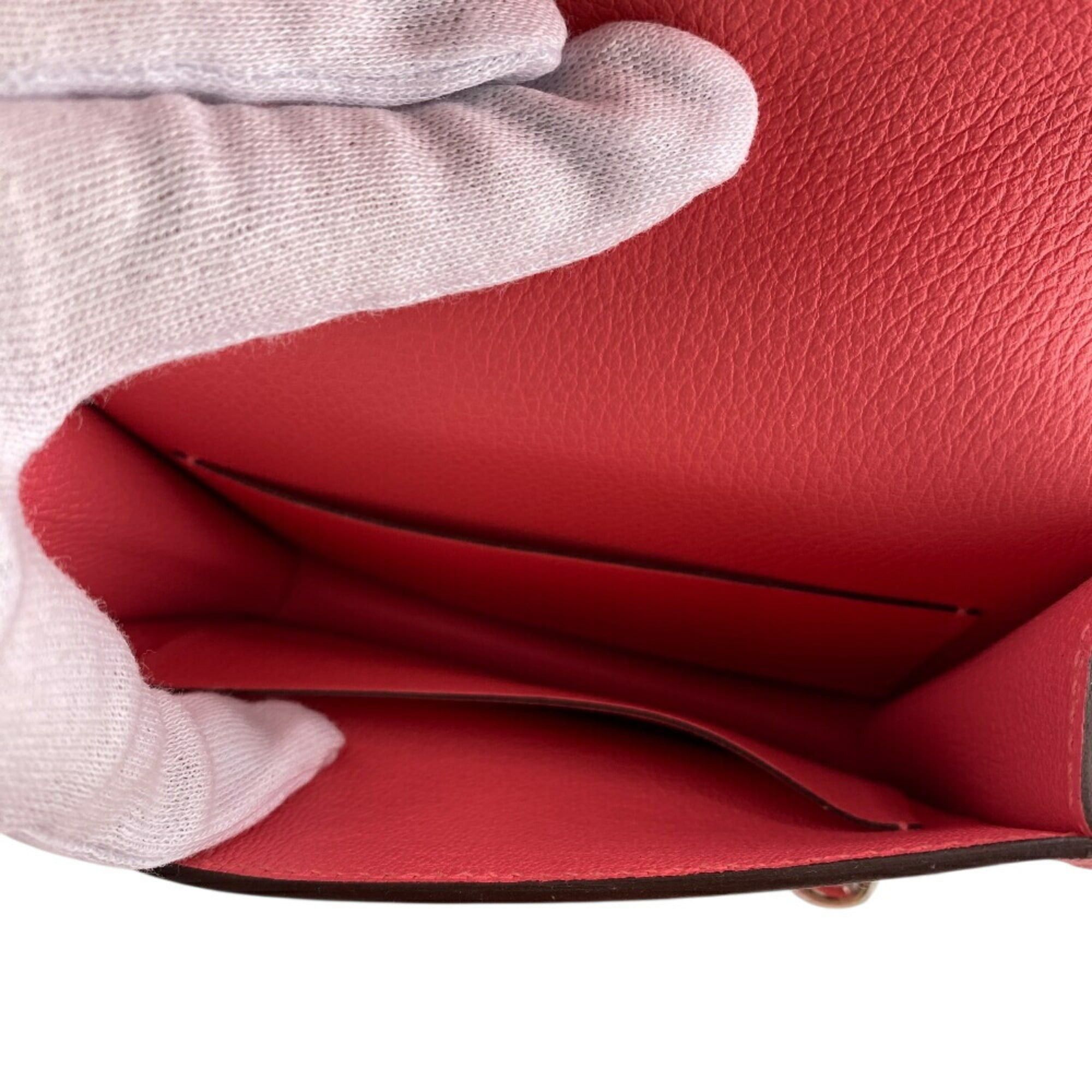 Hermes HERMES Lauris Leather Bifold Wallet Pink Women's Size ONE SIZE - 9 Thumbnail