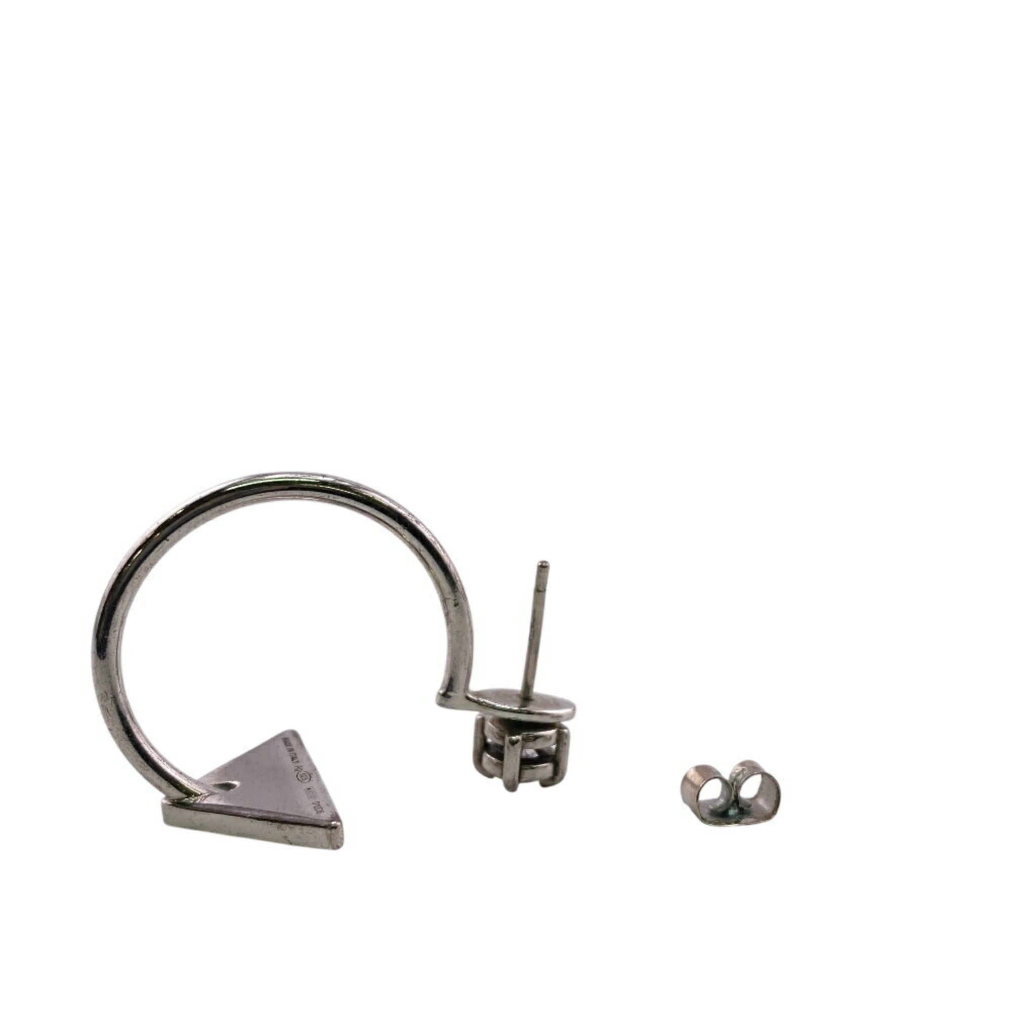 Prada Prada Triangle Symbol Silver Earrings for Women Size ONE SIZE - 8 Thumbnail
