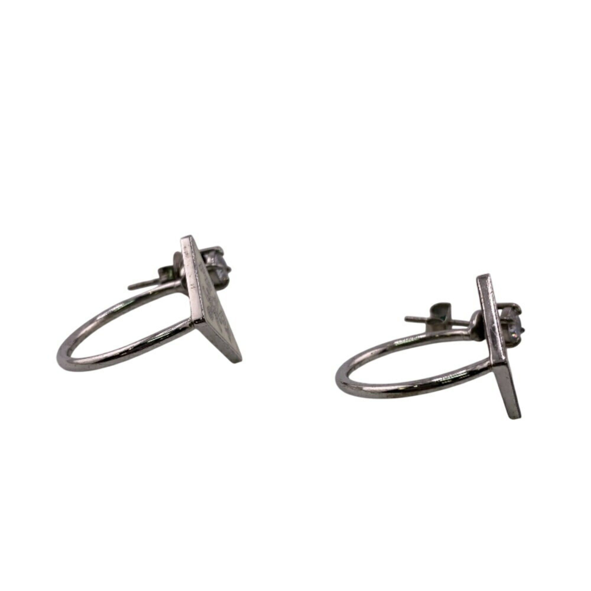 Prada Prada Triangle Symbol Silver Earrings for Women Size ONE SIZE - 2 Thumbnail