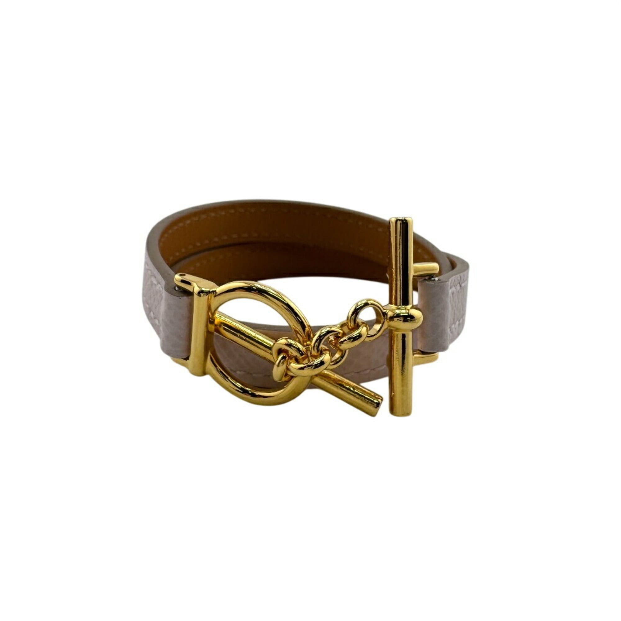 HERMES Croisier Double Tour Bracelet Pink Women's