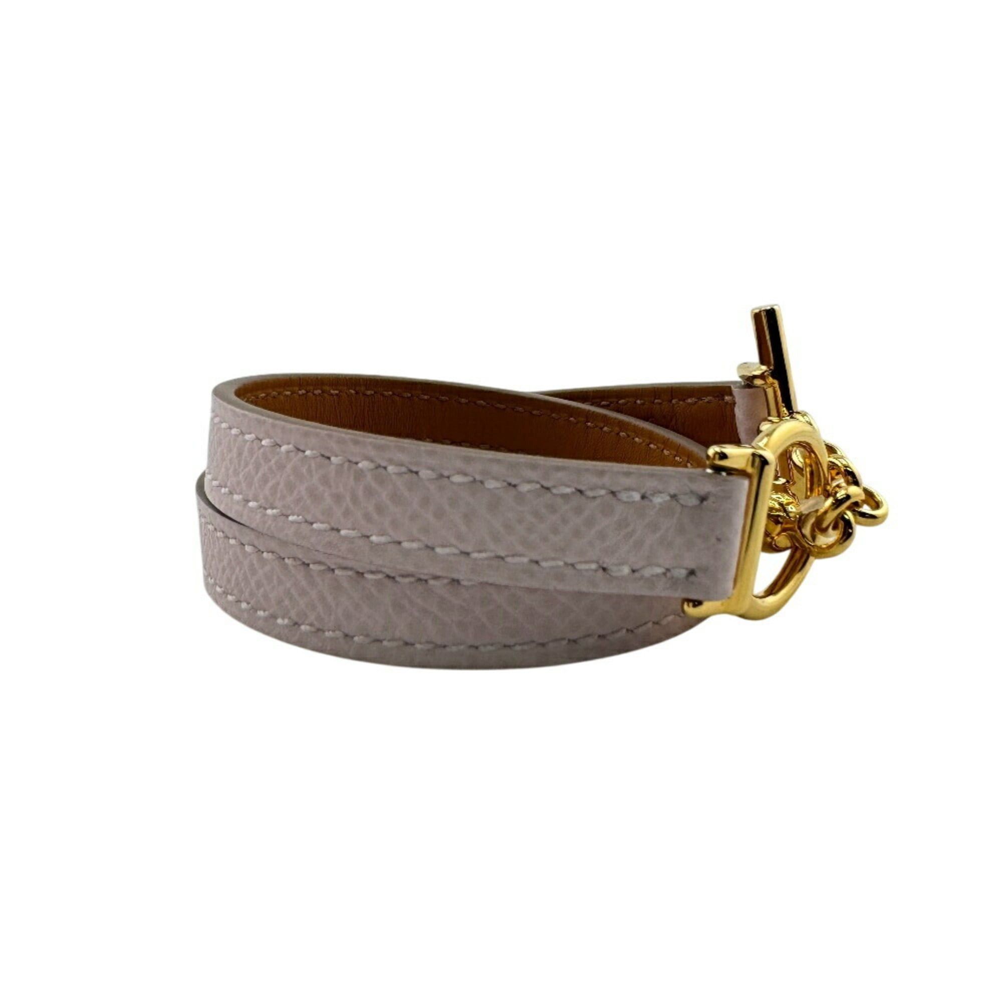 HERMES Croisier Double Tour Bracelet Pink Women's