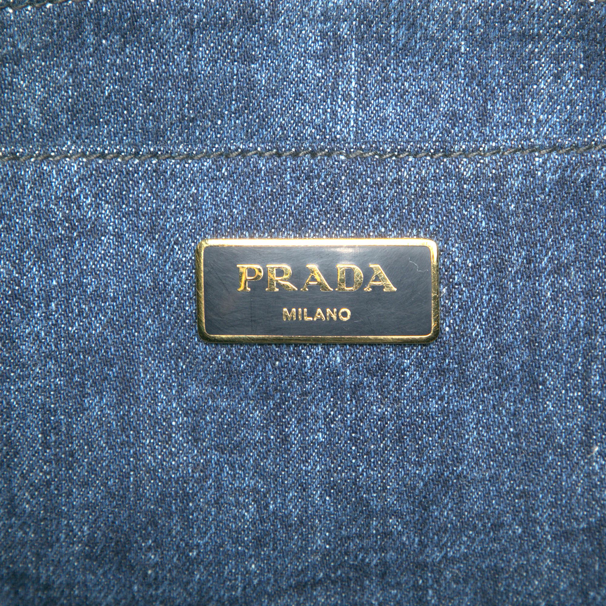 Prada Prada Denim Canapa Logo Satchel Size ONE SIZE - 5 Thumbnail