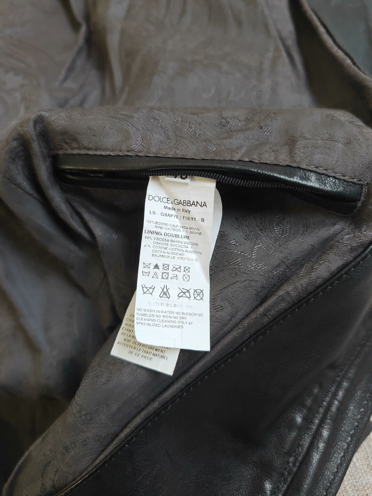 Dolce & Gabbana Dolce&Gabbana Men's Leather Jacket Size US S / EU 44-46 / 1 - 4 Thumbnail