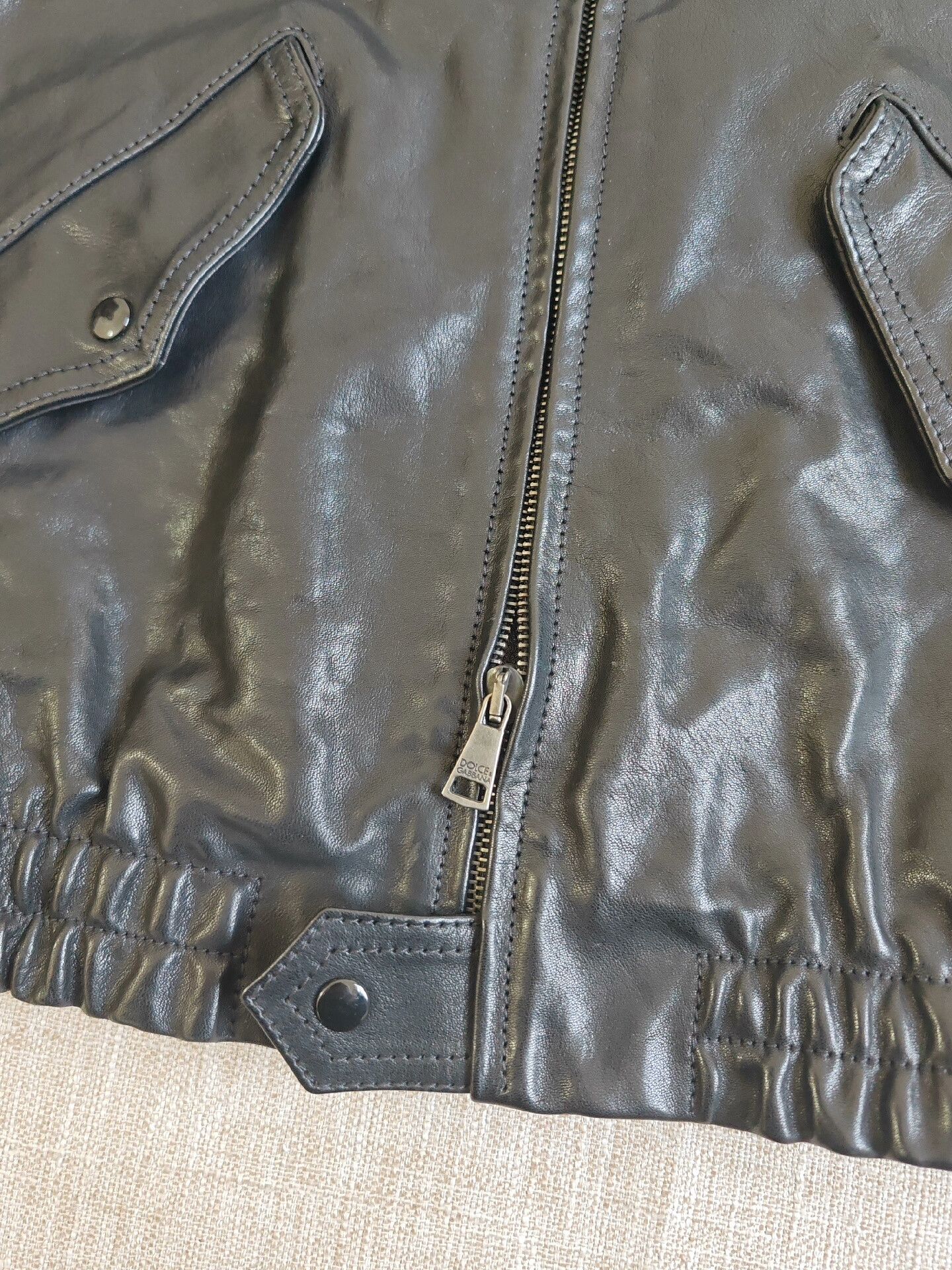 Dolce & Gabbana Dolce&Gabbana Men's Leather Jacket Size US S / EU 44-46 / 1 - 7 Thumbnail
