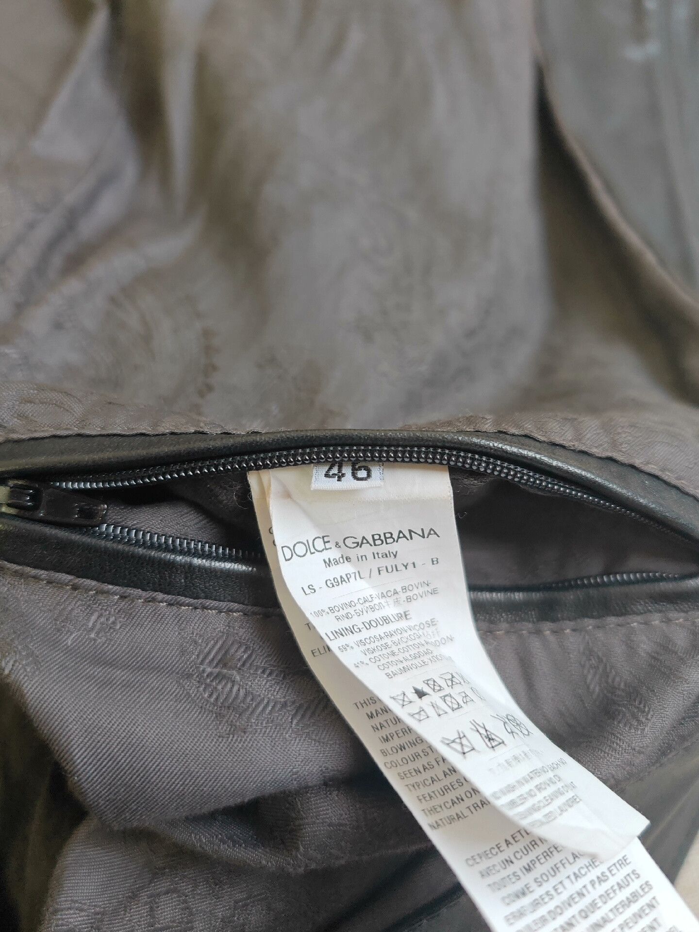 Dolce & Gabbana Dolce&Gabbana Men's Leather Jacket Size US S / EU 44-46 / 1 - 5 Thumbnail