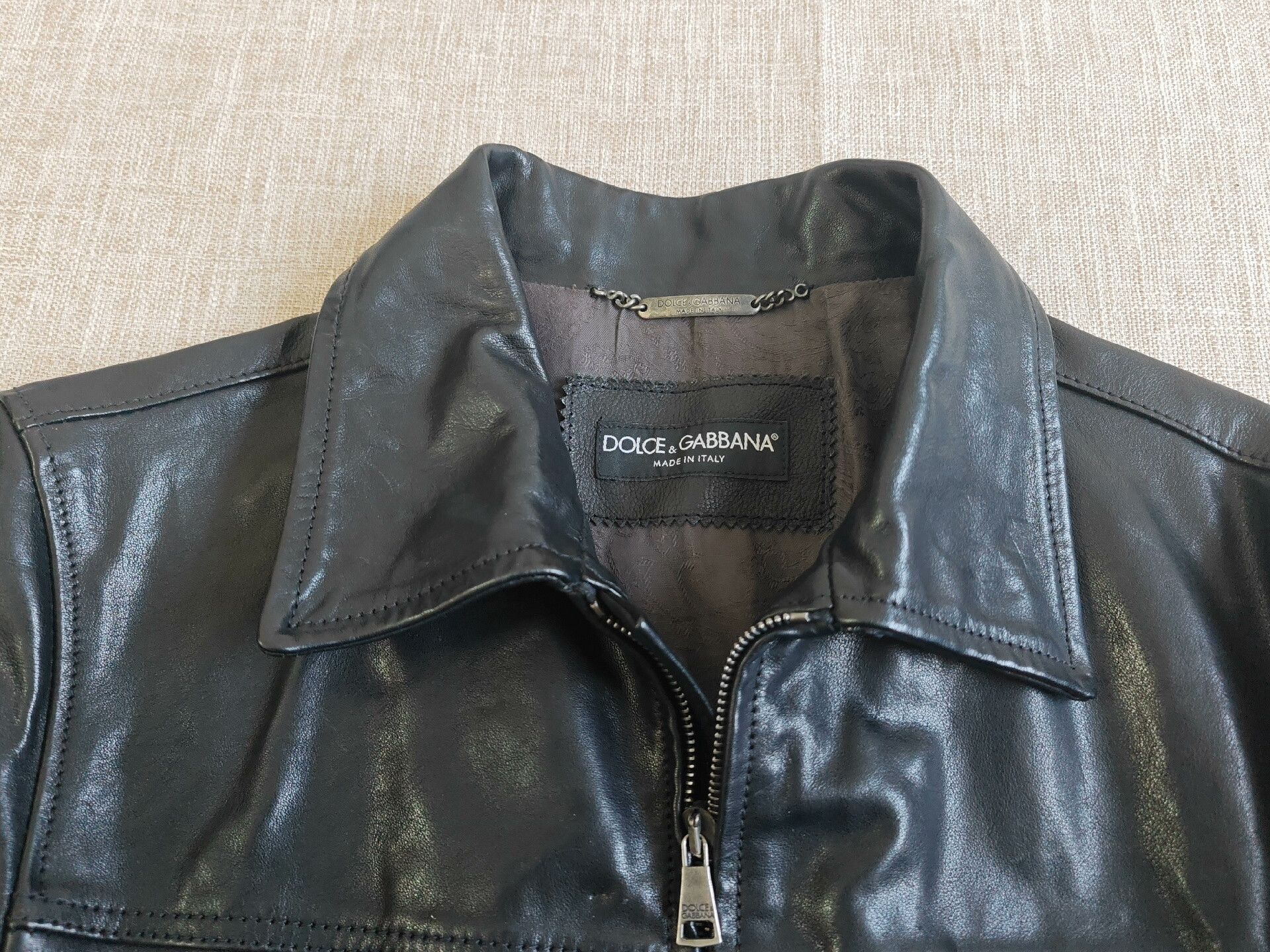 Dolce & Gabbana Dolce&Gabbana Men's Leather Jacket Size US S / EU 44-46 / 1 - 3 Thumbnail