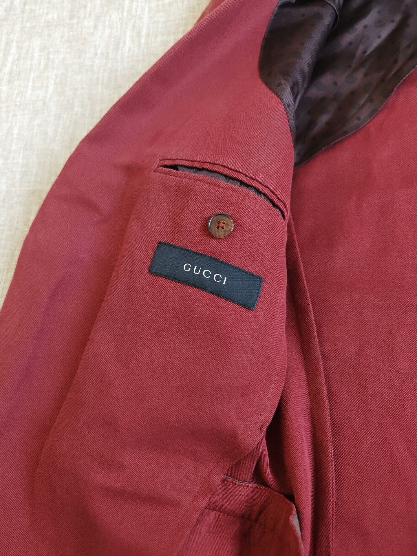 Gucci Gucci Men's Burgundy Suit Jacket Size US S / EU 44-46 / 1 - 3 Thumbnail