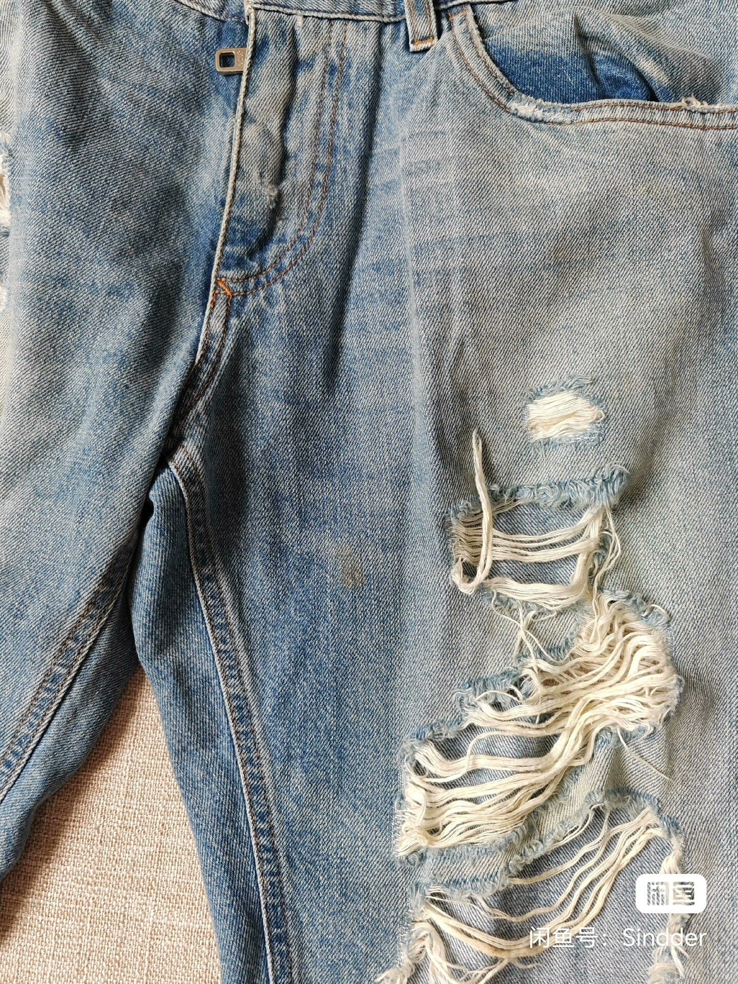 Dolce & Gabbana Dolce&Gabbana Men's Large Hole Jeans Size US 32 / EU 48 - 8 Thumbnail