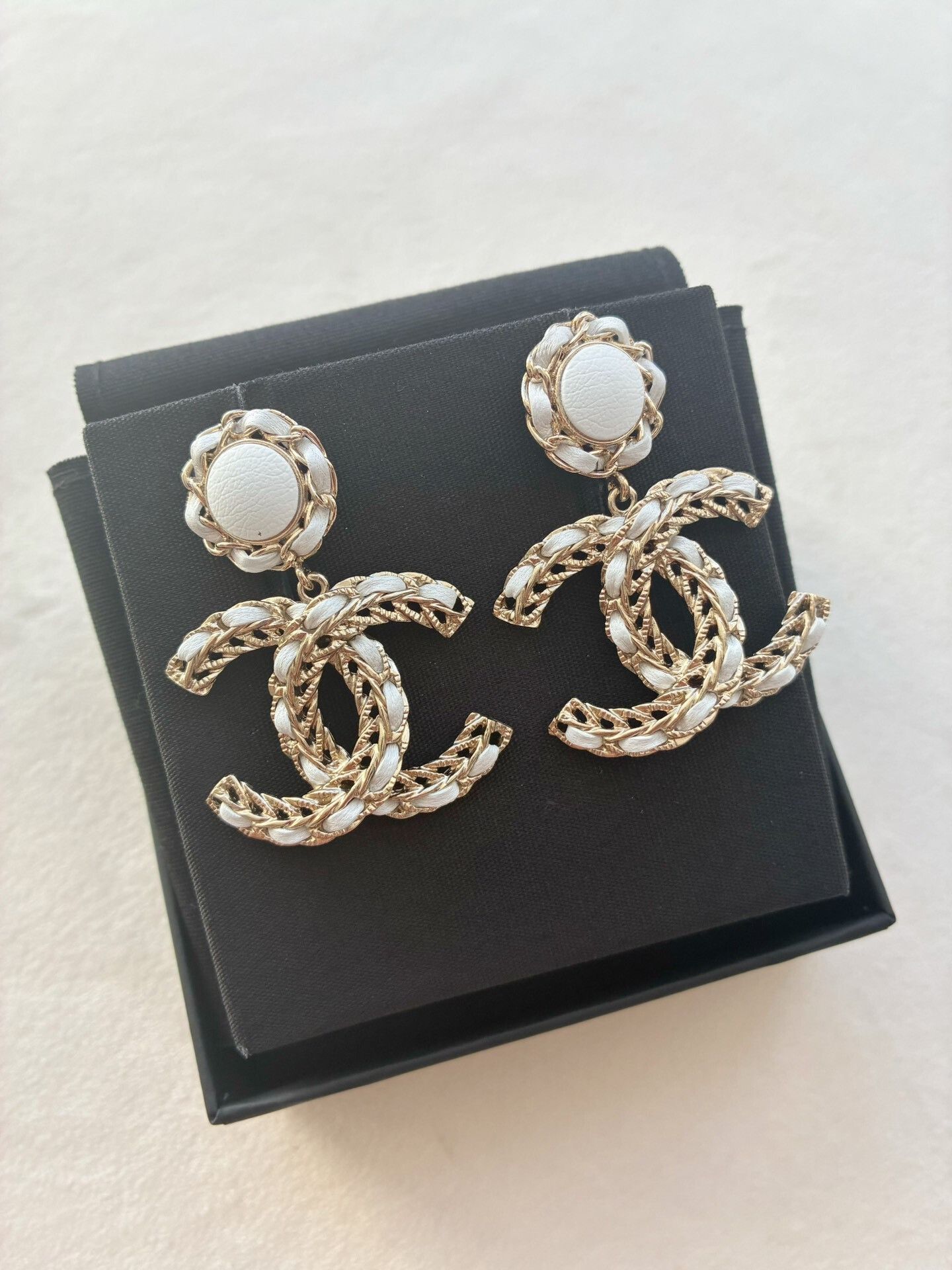 Chanel Chanel 22S Hollow Leather Double C Earrings Size ONE SIZE - 3 Thumbnail