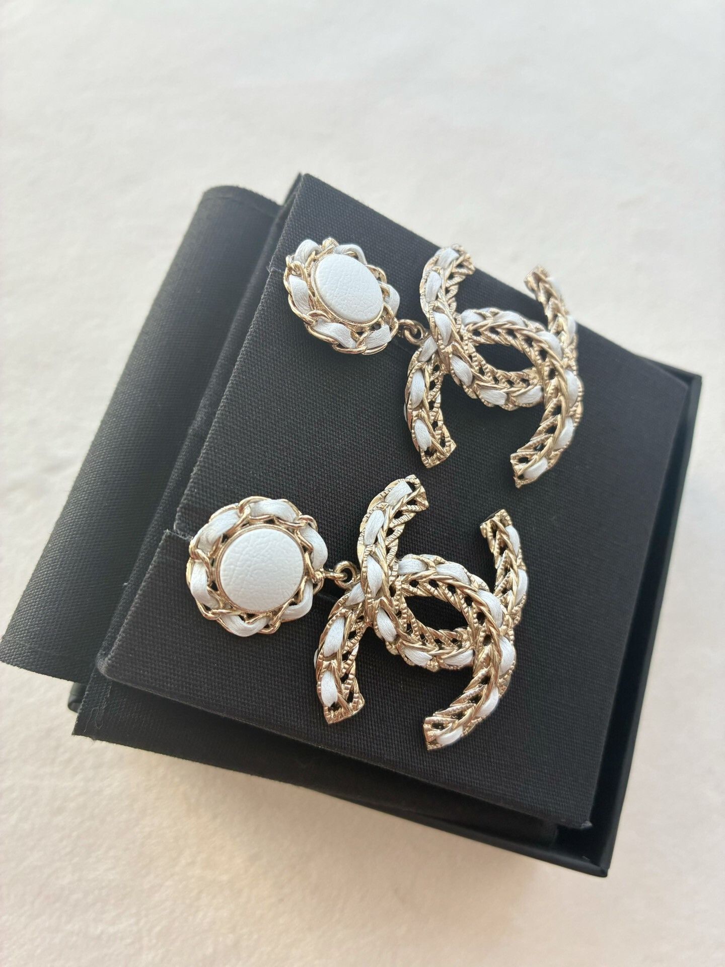 Chanel Chanel 22S Hollow Leather Double C Earrings Size ONE SIZE - 4 Thumbnail