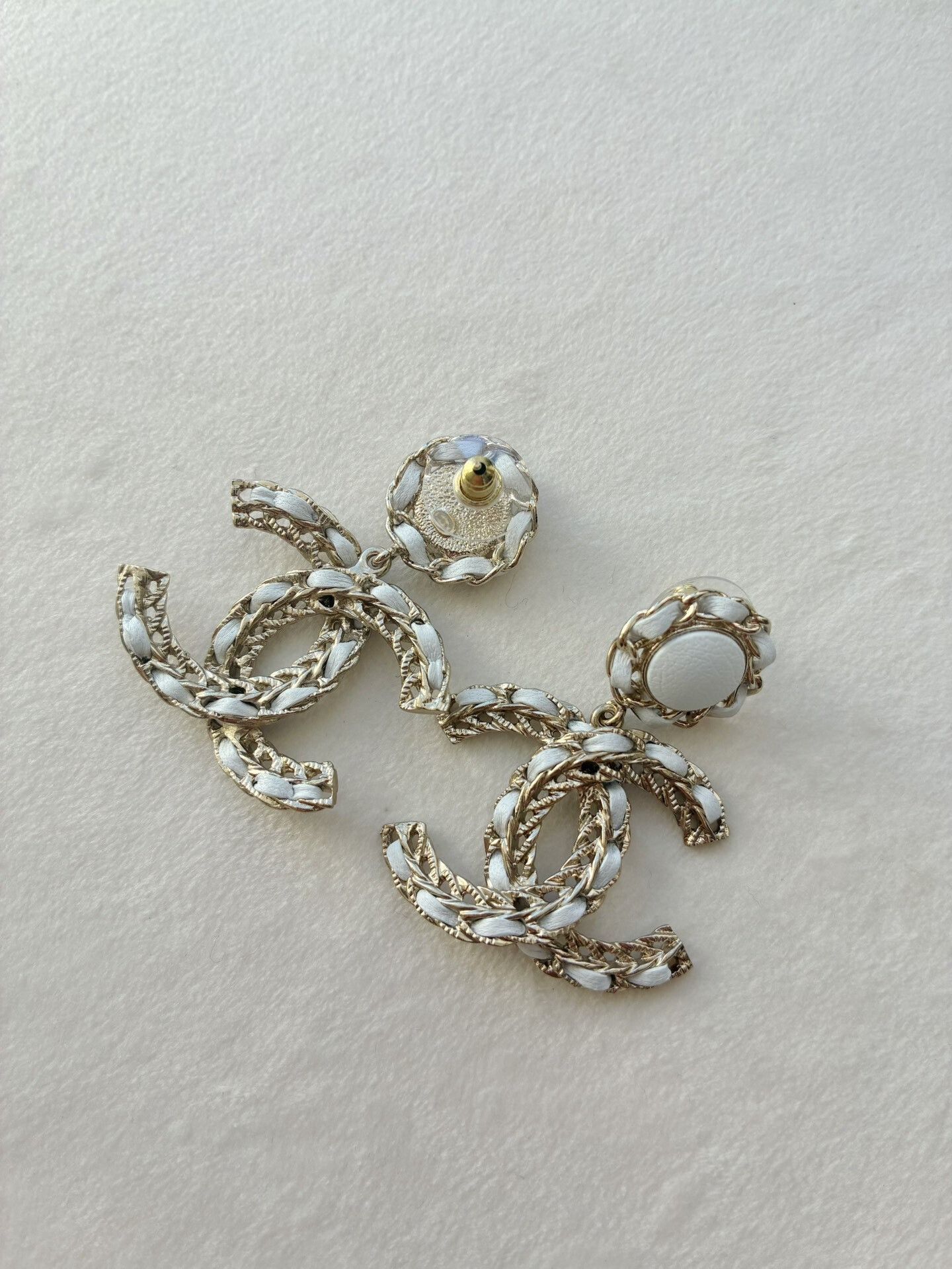 Chanel Chanel 22S Hollow Leather Double C Earrings Size ONE SIZE - 6 Thumbnail