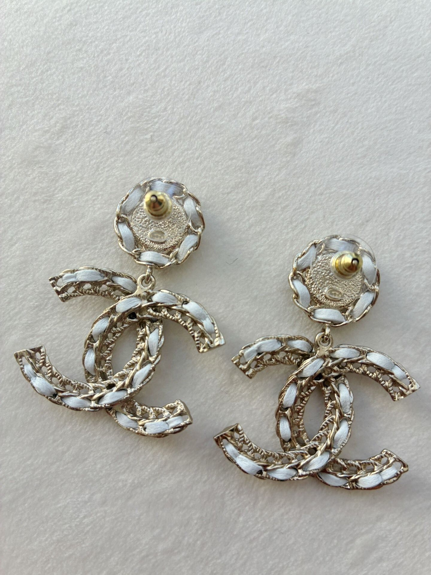 Chanel Chanel 22S Hollow Leather Double C Earrings Size ONE SIZE - 5 Thumbnail