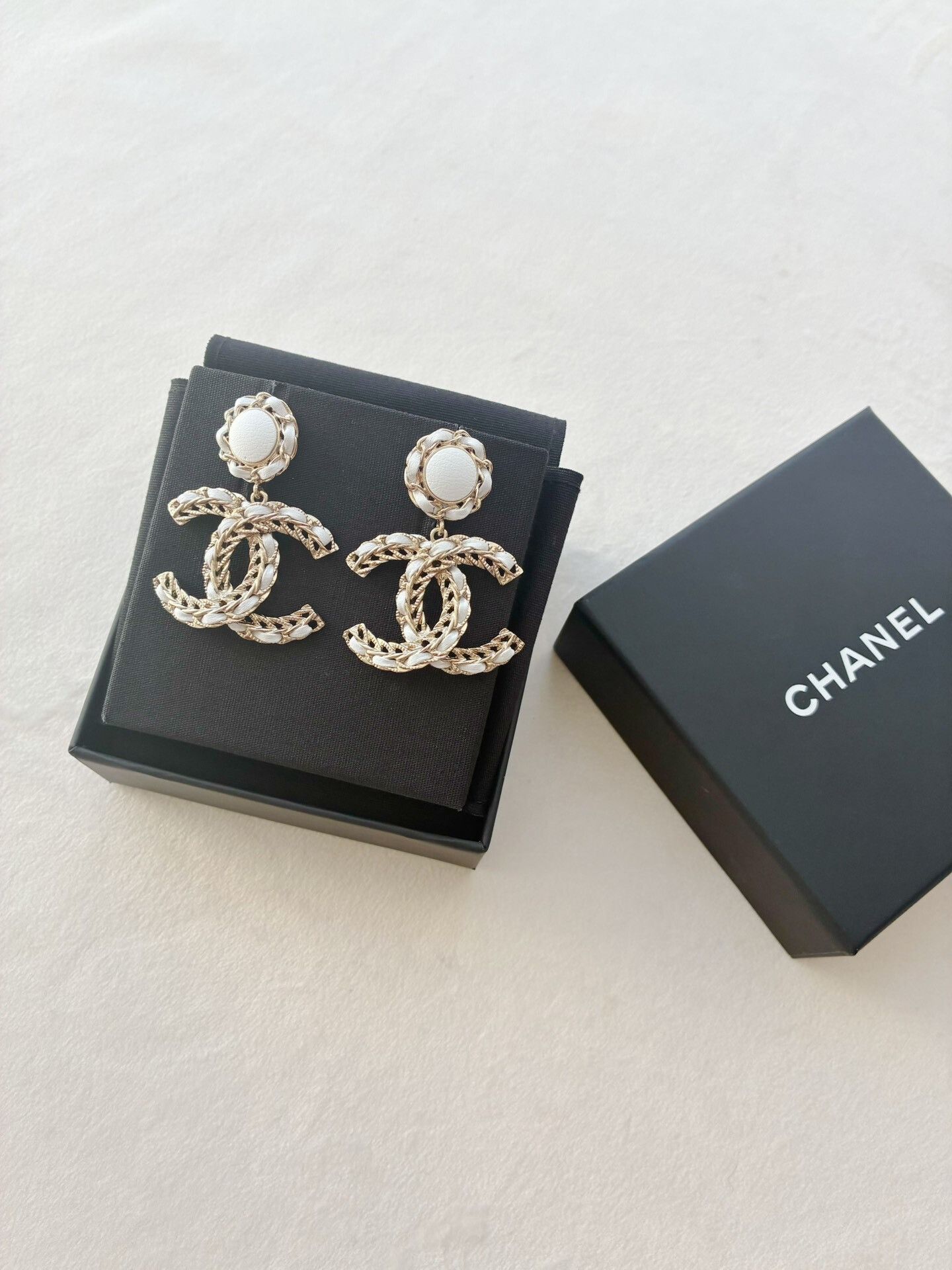 Chanel Chanel 22S Hollow Leather Double C Earrings Size ONE SIZE - 2 Thumbnail