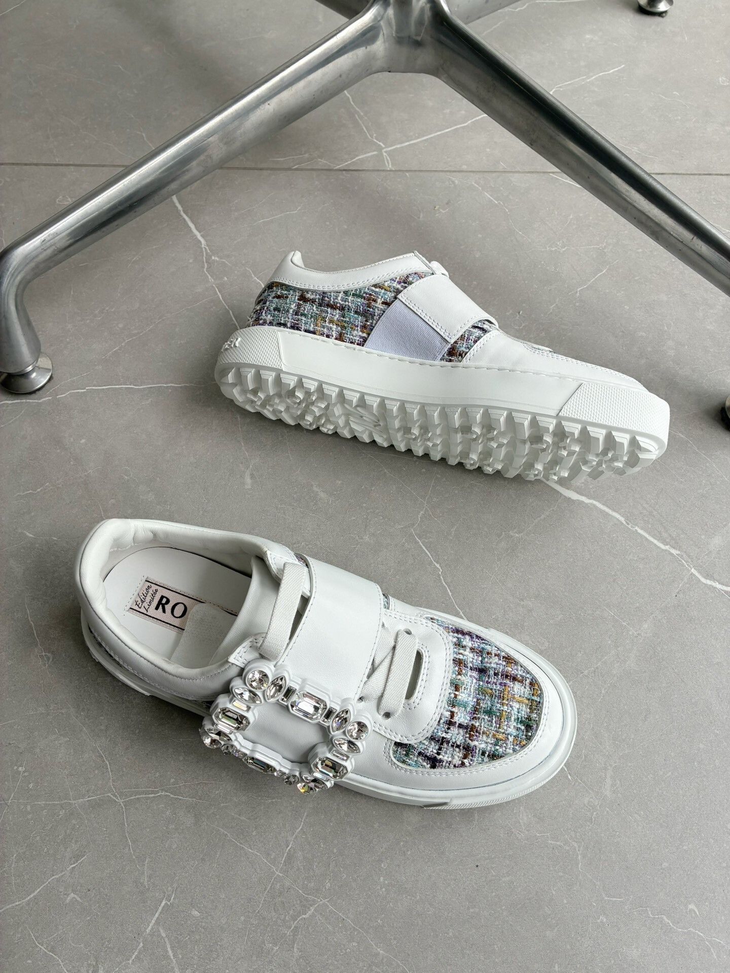 Roger Vivier Roger Vivier RV Crystal Buckle Sneakers Size US 5 / IT 35 - 4 Thumbnail