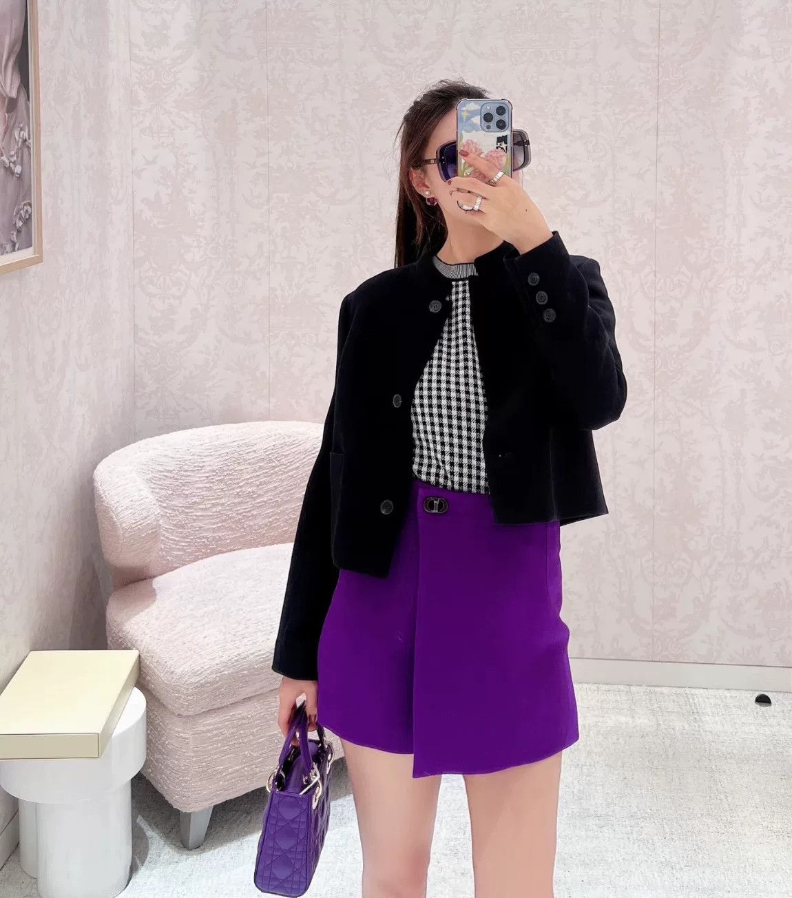 Dior Dior Purple Fake Two-Piece Skirted Shorts Size 36" / US 14 / IT 50 - 5 Thumbnail