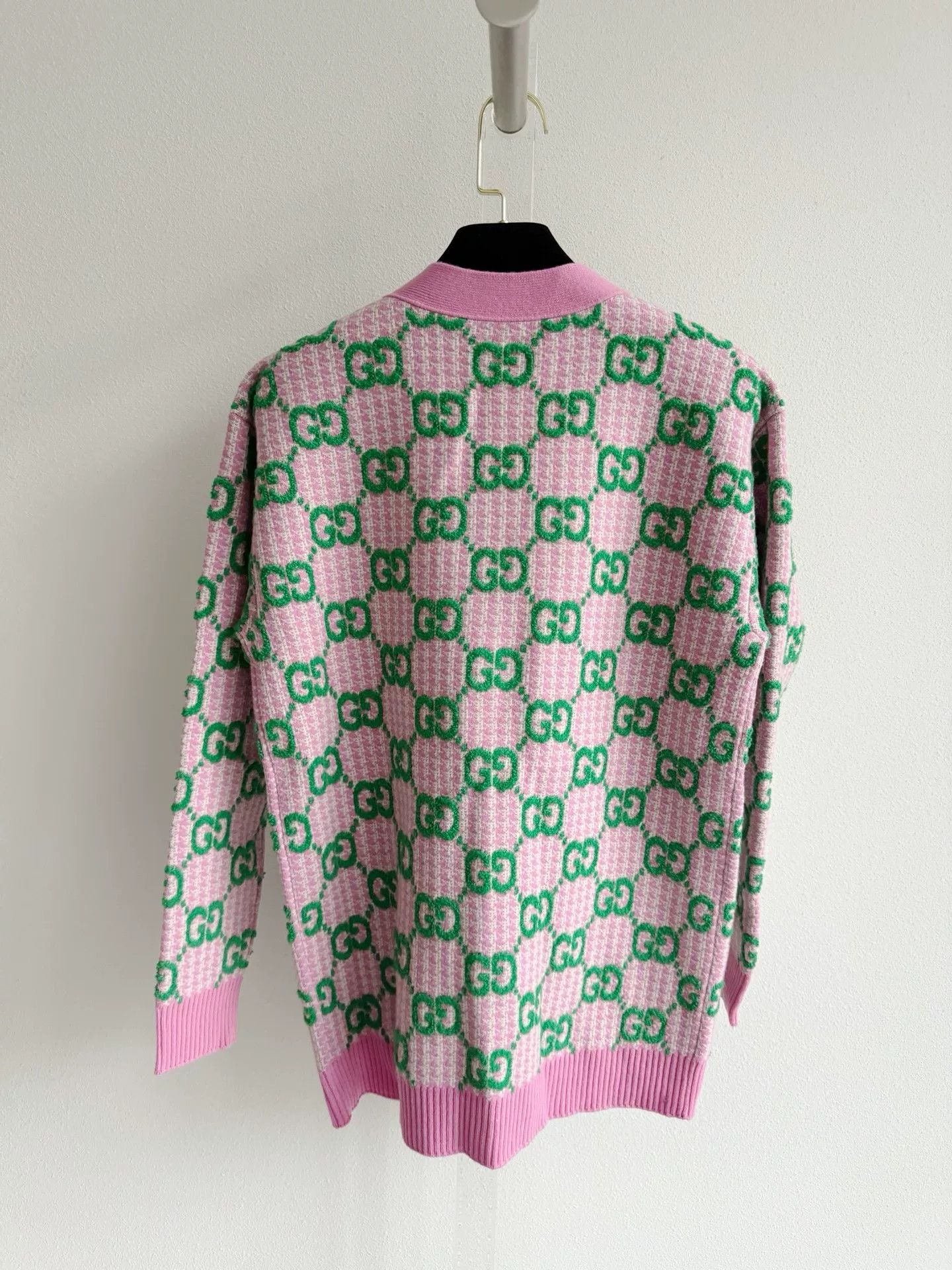 Gucci Gucci Pink Green Logo Cardigan Size XS / US 0-2 / IT 36-38 - 3 Thumbnail