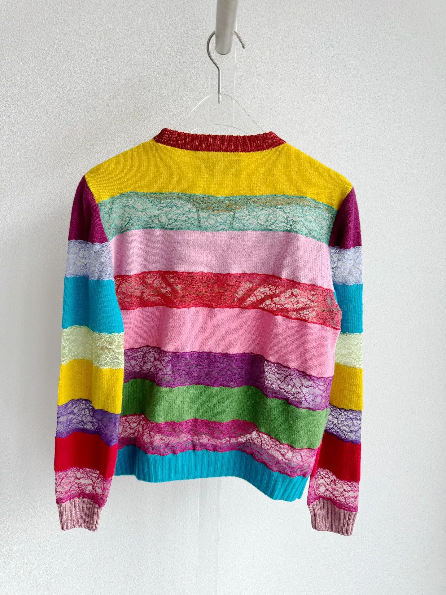 Gucci Gucci Embroidered Cat Stripe Lace Sweater Size S / US 4 / IT 40 - 3 Thumbnail
