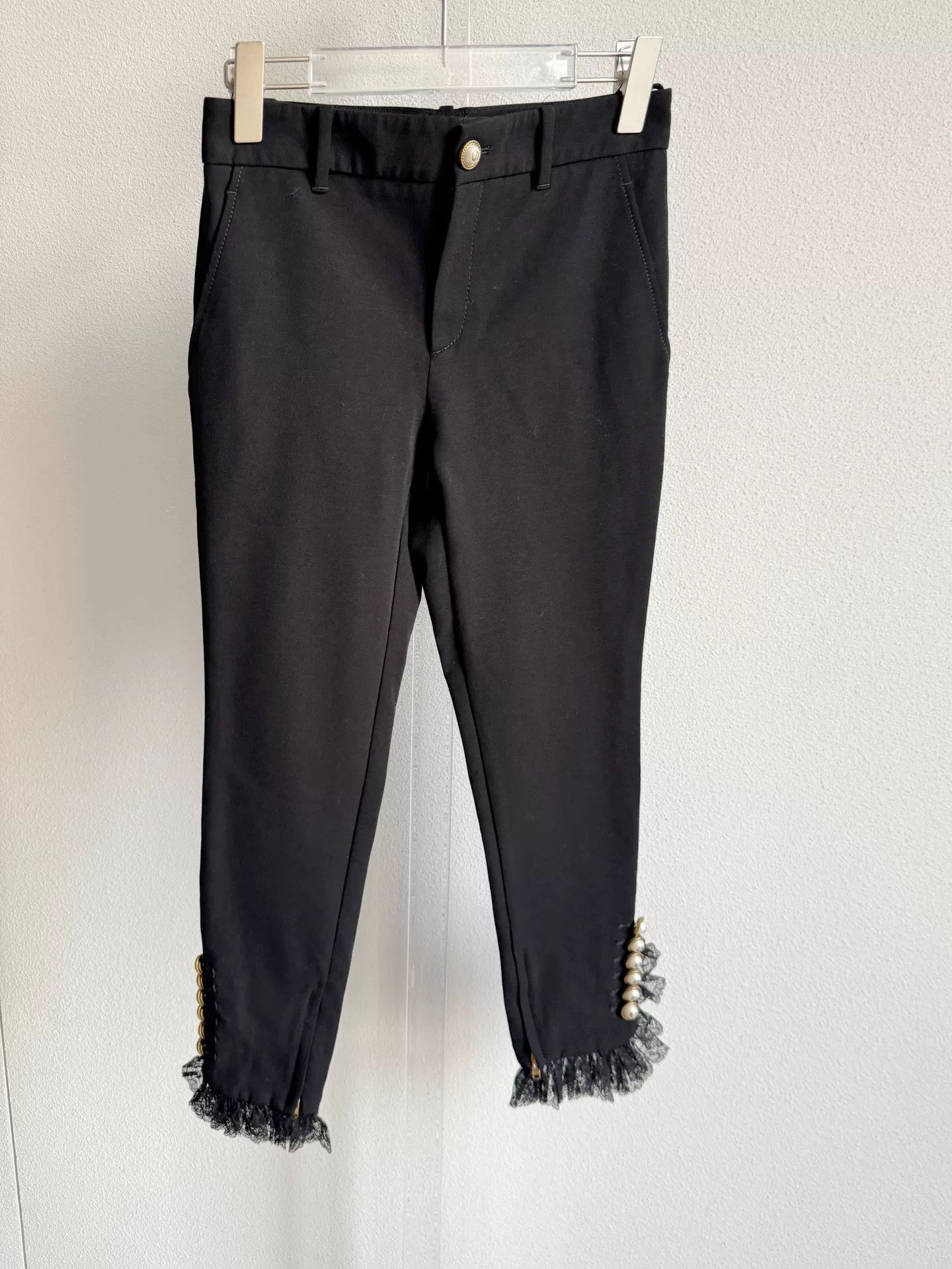 Gucci Gucci Black Pearl Detail Trousers Size 36" / US 14 / IT 50 - 2 Thumbnail