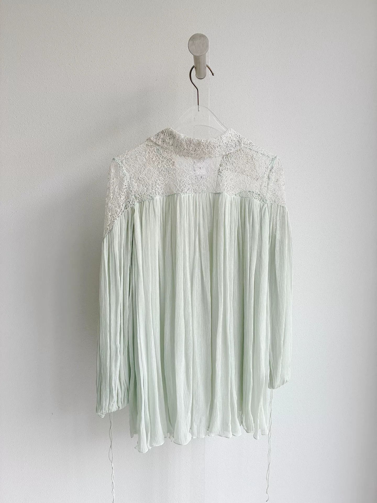 Chloe Chloe Mint Green Lace Shirt Size XXS / US 00 / IT 34 - 2 Thumbnail