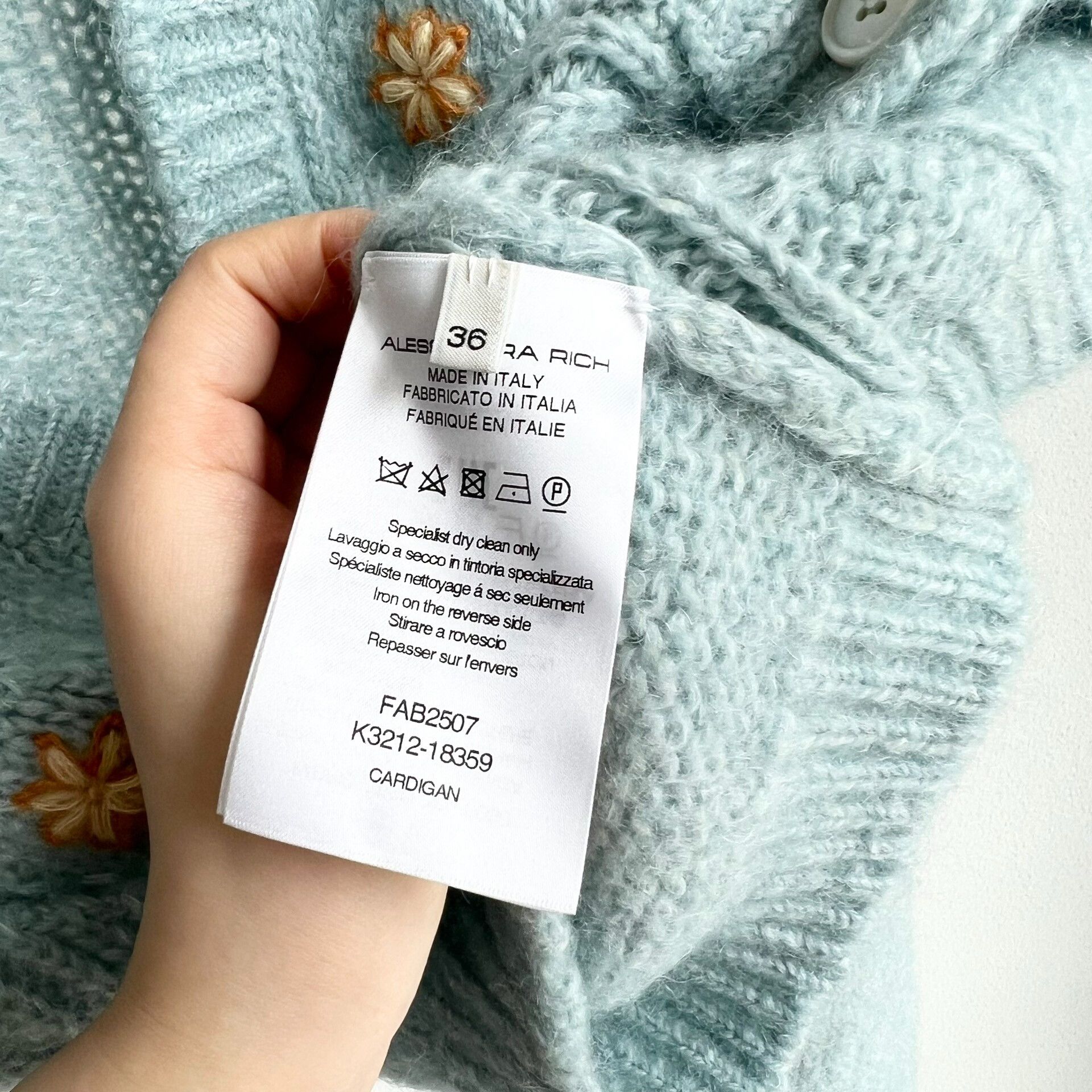 Alessandra Rich Alessandra Rich Blue Embroidered Cardigan Size XS / US 0-2 / IT 36-38 - 7 Thumbnail