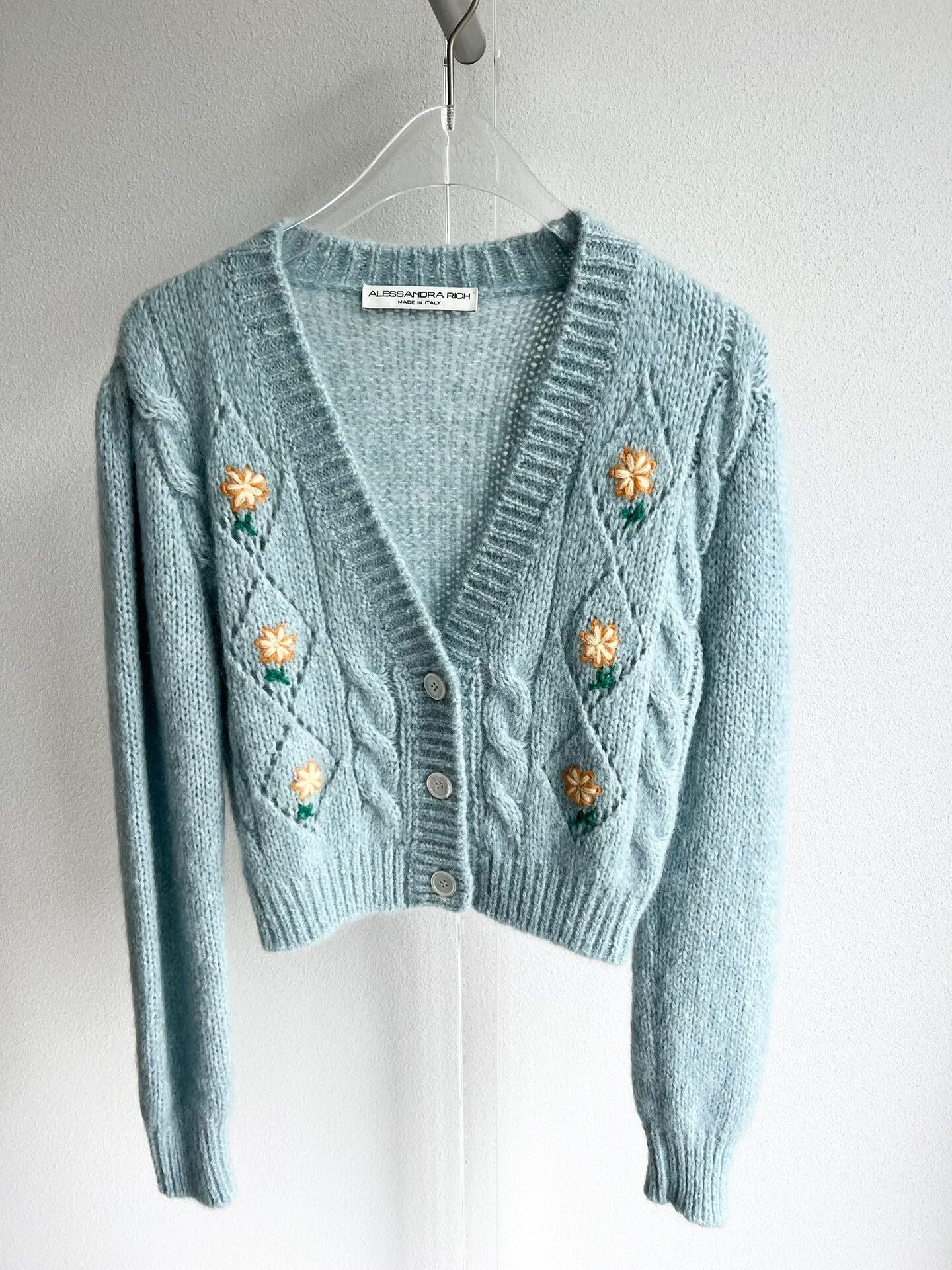 Alessandra Rich Alessandra Rich Blue Embroidered Cardigan Size XS / US 0-2 / IT 36-38 - 2 Thumbnail