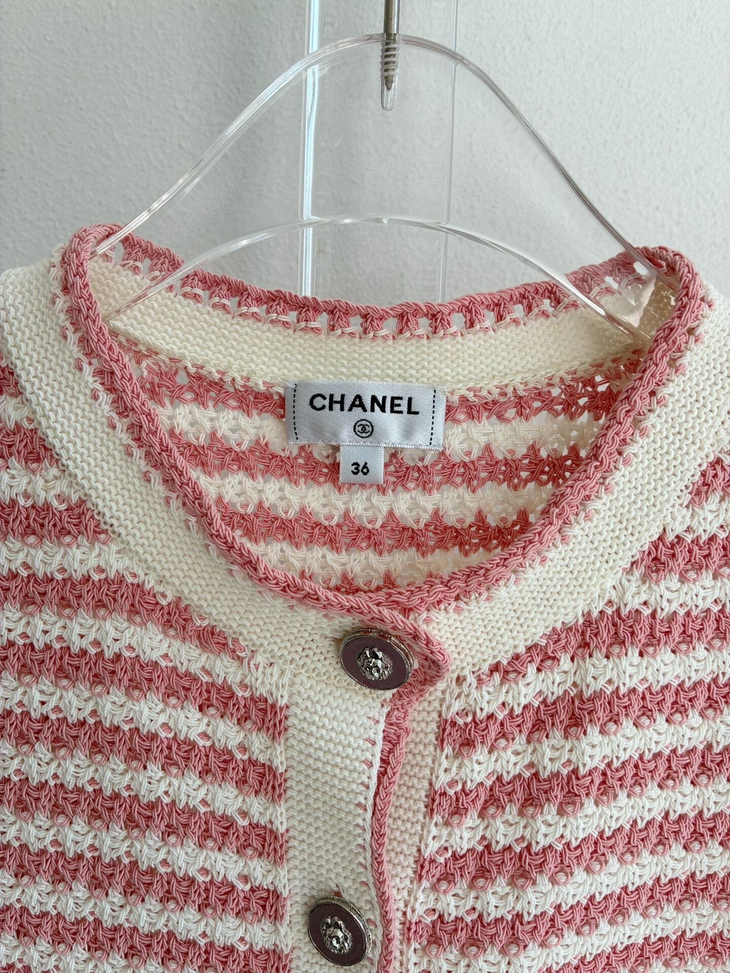 Chanel Chanel 22P Pink White Striped Knit Vest Size XS / US 0-2 / IT 36-38 - 4 Thumbnail