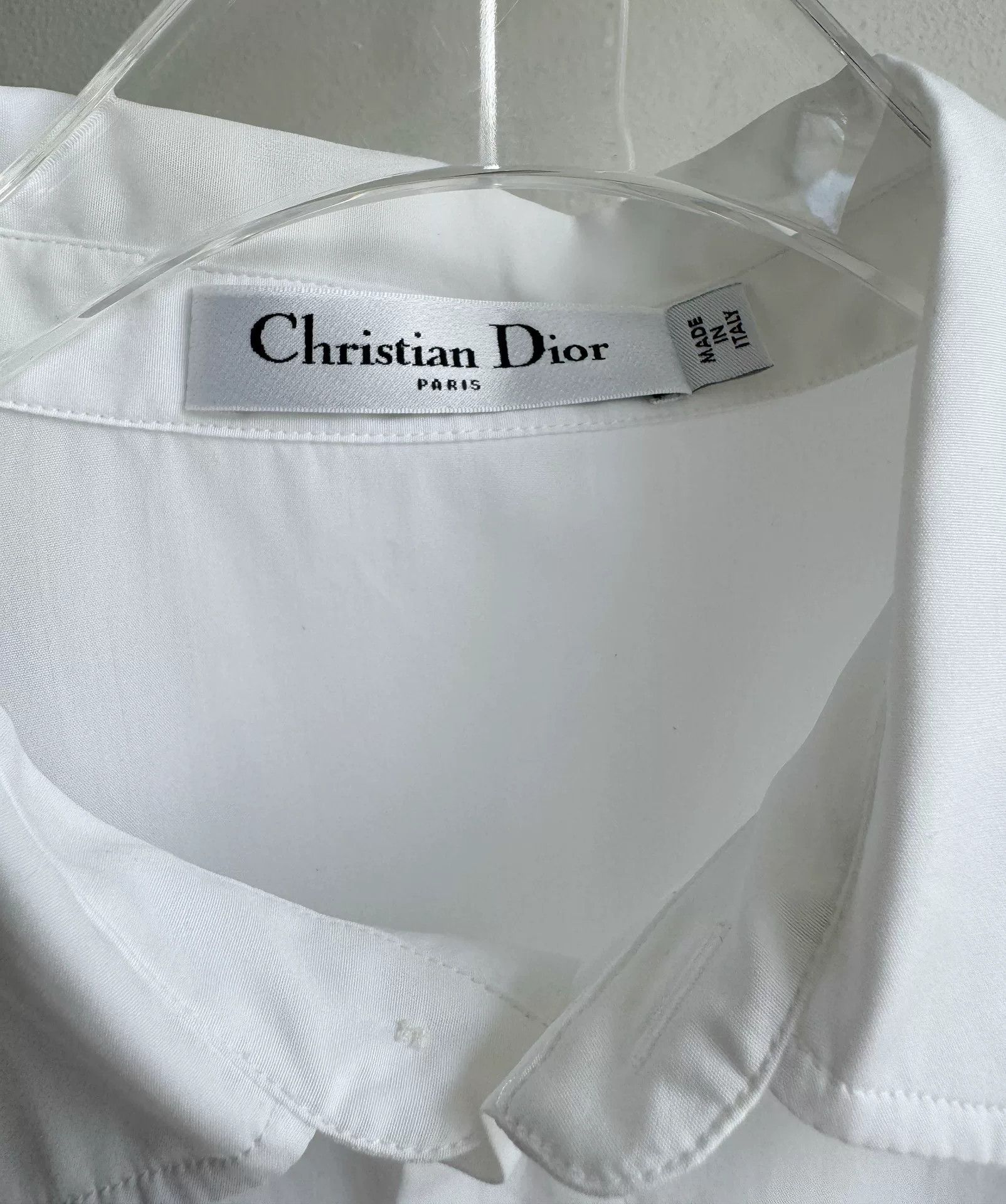 Dior Dior White Short-Sleeve Bee Embroidery Shirt Size XXS / US 00 / IT 34 - 4 Thumbnail