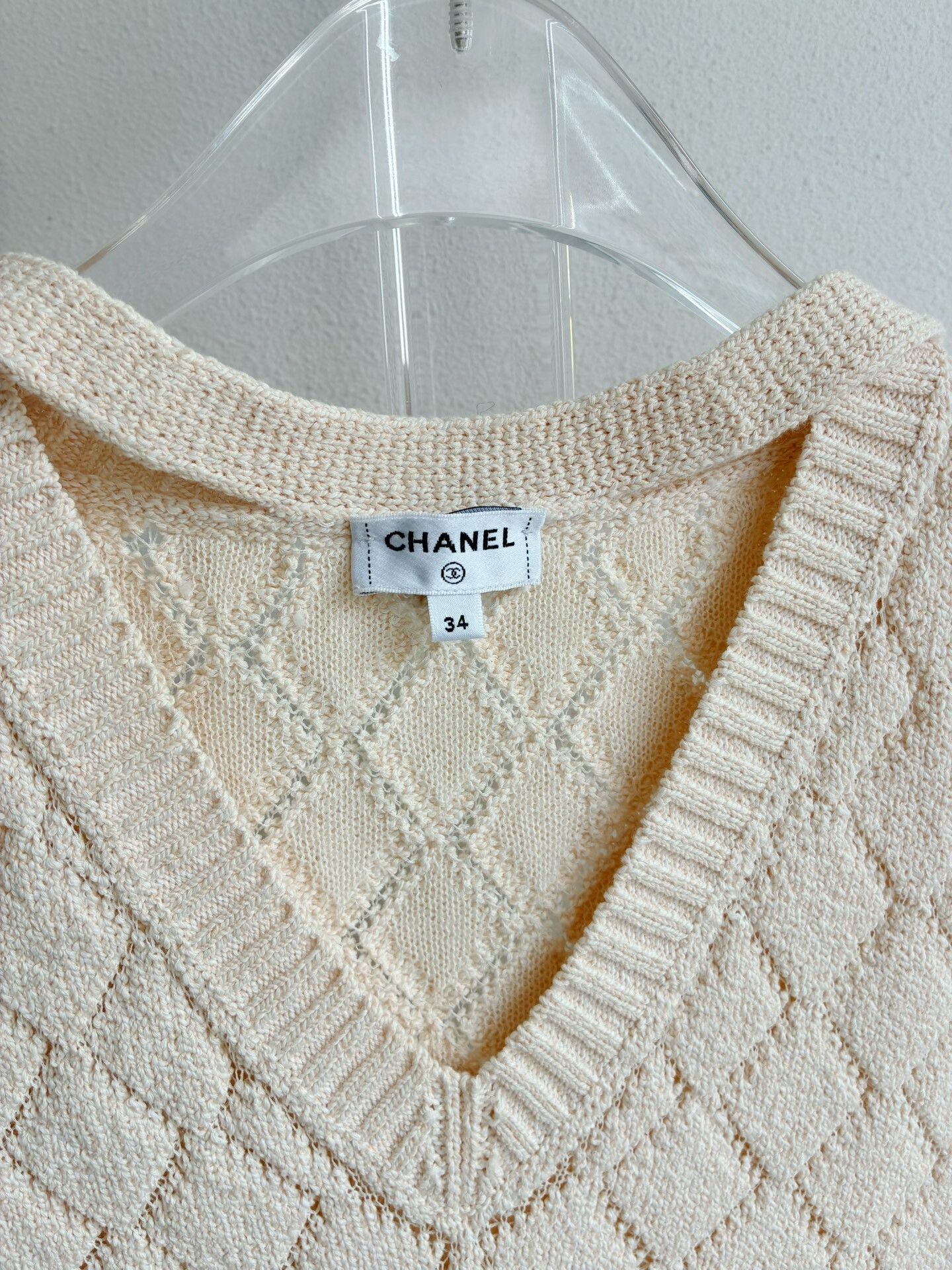 Chanel Chanel 23S Diamond Pattern Halter Knit Vest Size XXS / US 00 / IT 34 - 4 Thumbnail