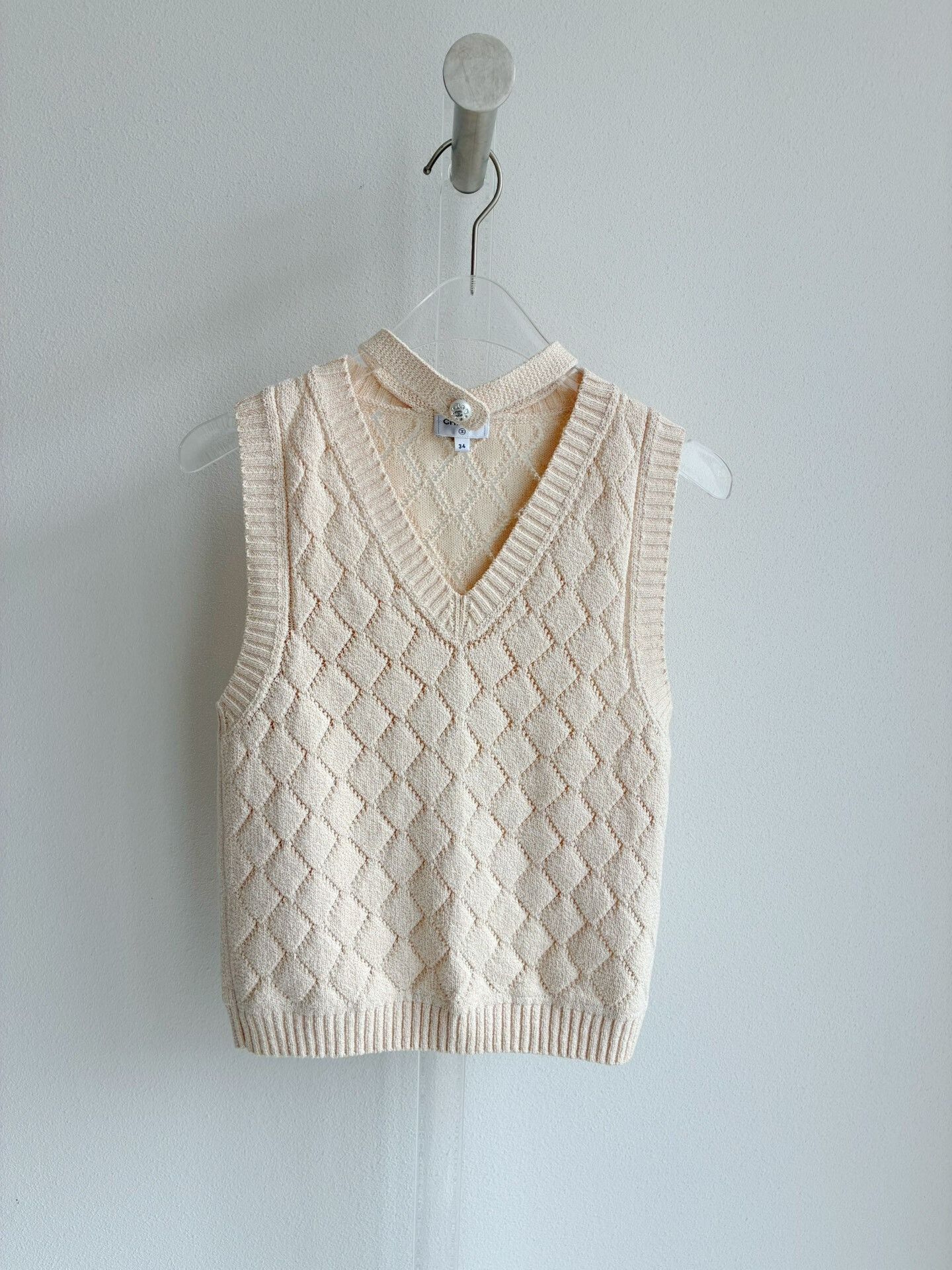 Chanel Chanel 23S Diamond Pattern Halter Knit Vest Size XXS / US 00 / IT 34 - 2 Thumbnail