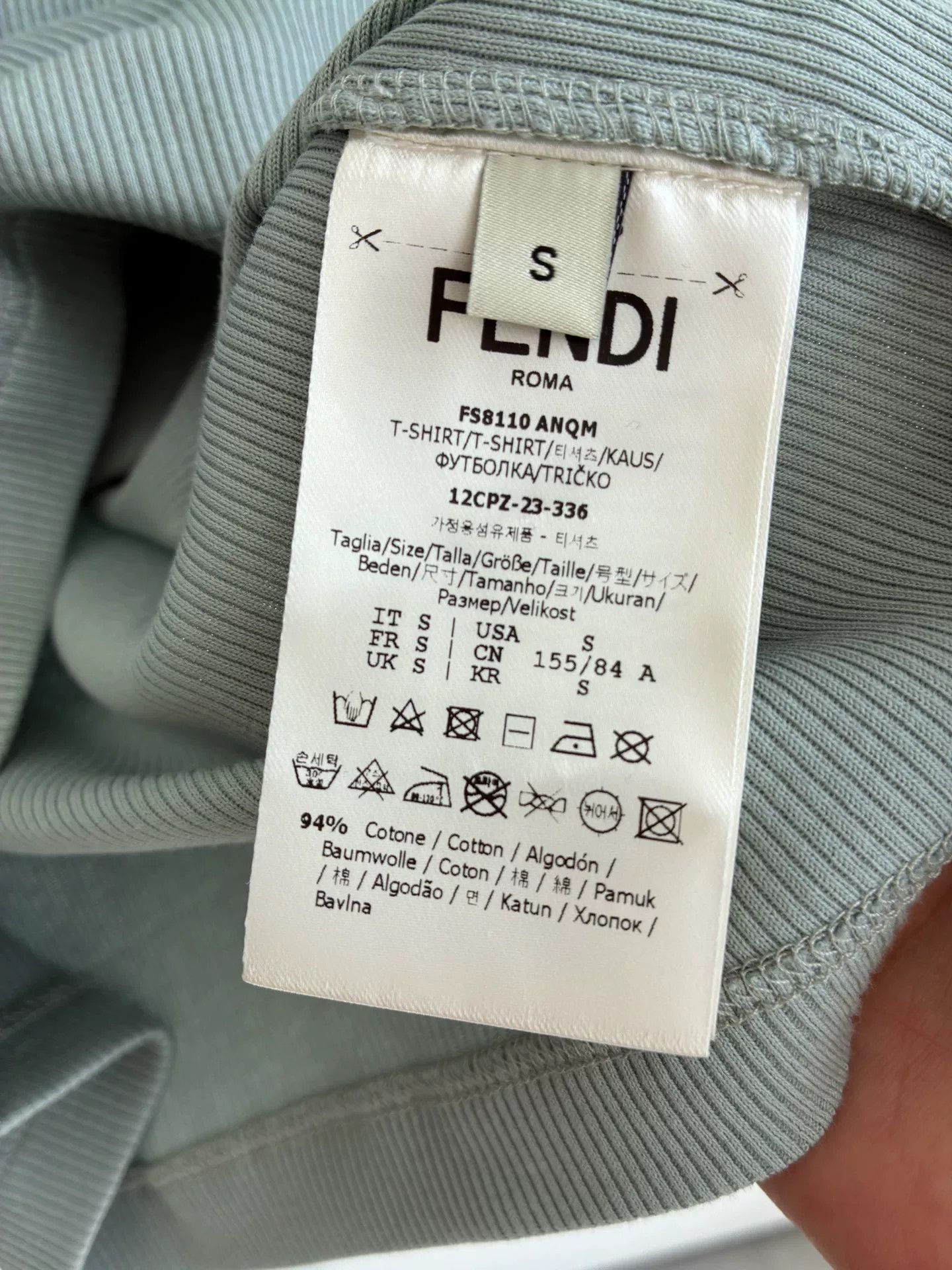 Fendi Fendi Mint Green Short-Sleeve Tee S Size S / US 4 / IT 40 - 6 Thumbnail