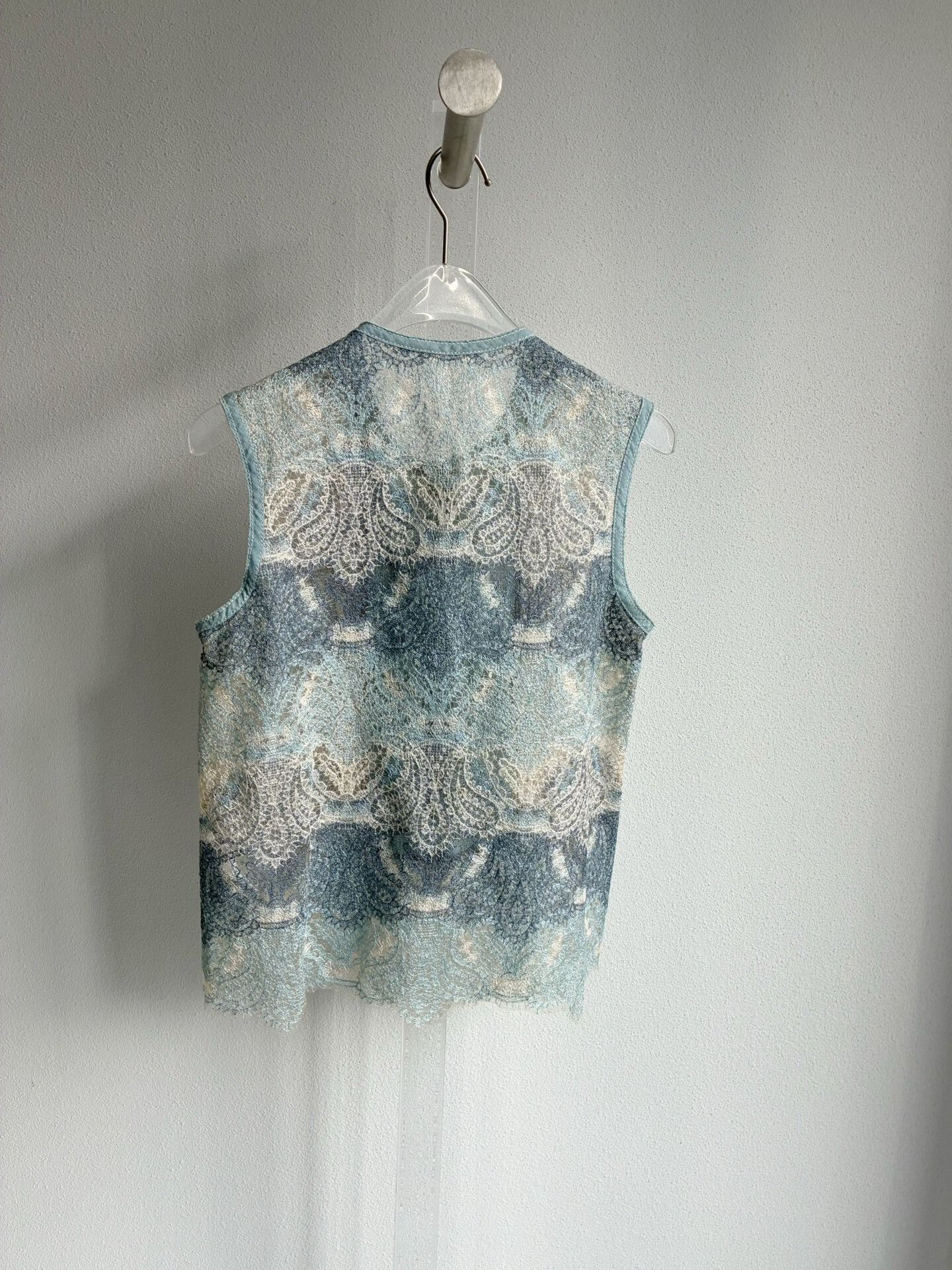Ermanno Scervino Ermanno Scervino Blue Sleeveless Vest Size S / US 4 / IT 40 - 2 Thumbnail