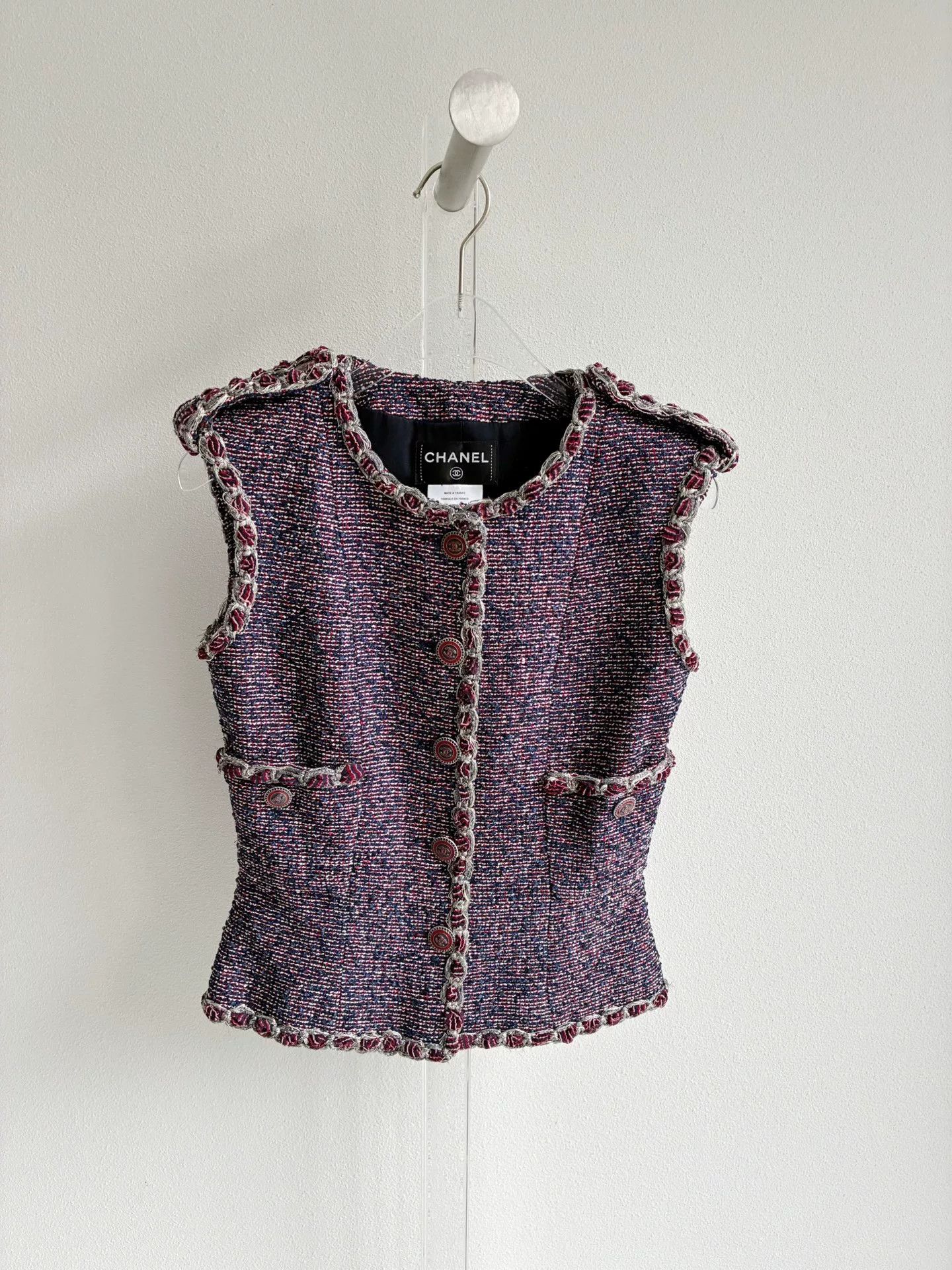 Chanel Chanel 16P Purple Tweed Vest Size XXS / US 00 / IT 34 - 2 Thumbnail