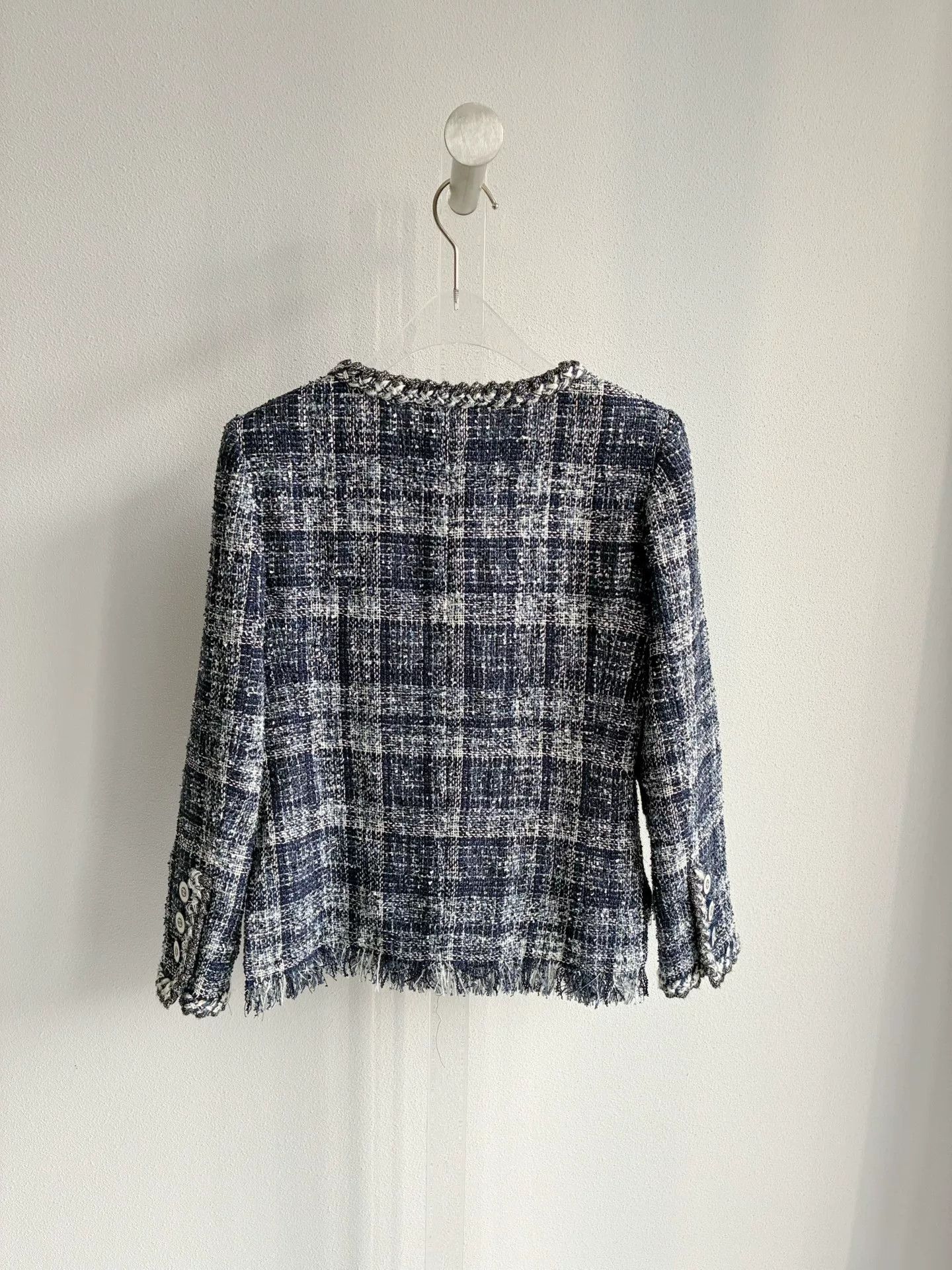 Chanel Chanel Blue Plaid Tweed Jacket Size XXS / US 00 / IT 34 - 3 Thumbnail