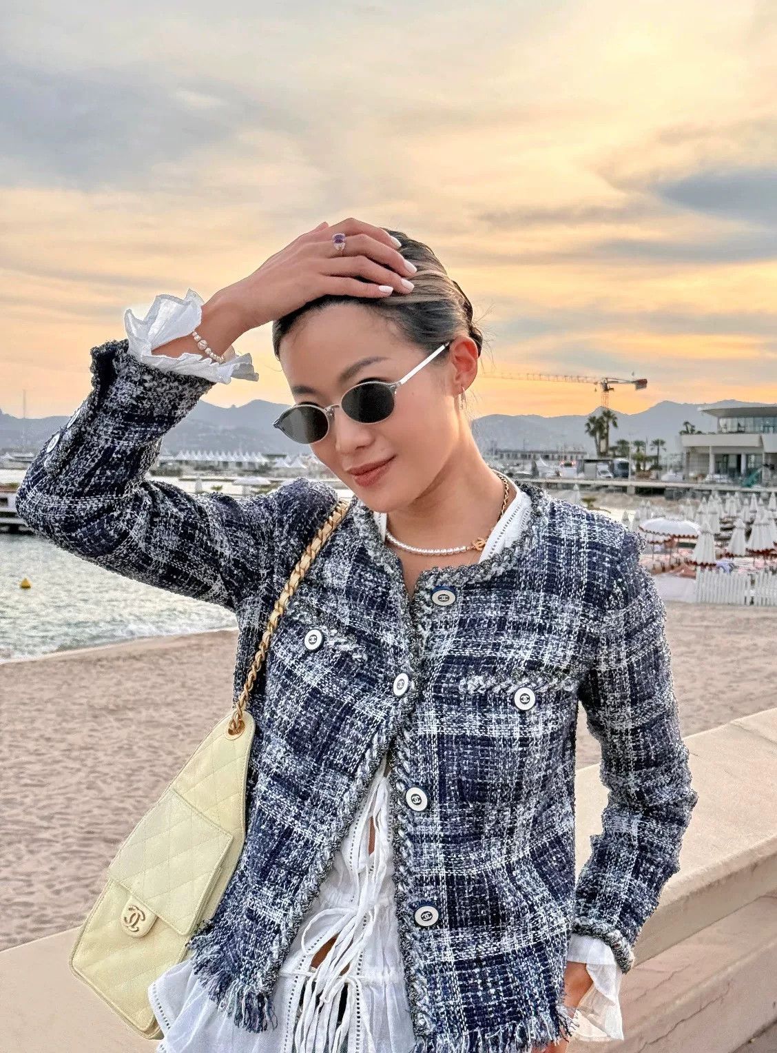 Chanel Chanel Blue Plaid Tweed Jacket Size XXS / US 00 / IT 34 - 8 Thumbnail