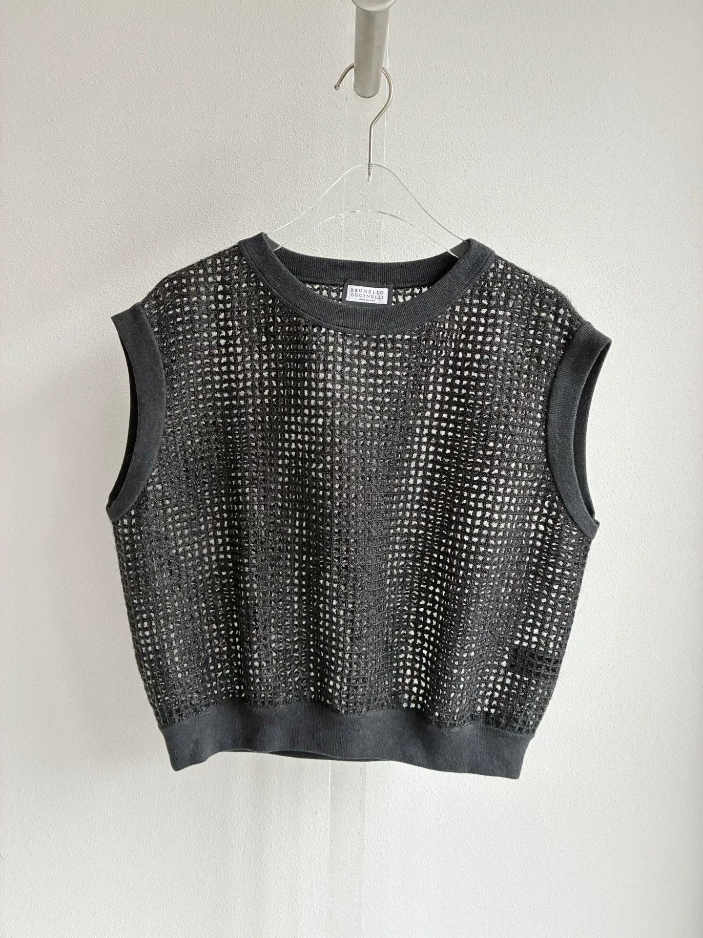 Brunello Cucinelli Brunello Cucinelli Black Hollow Knit Vest Size S / US 4 / IT 40 - 2 Thumbnail