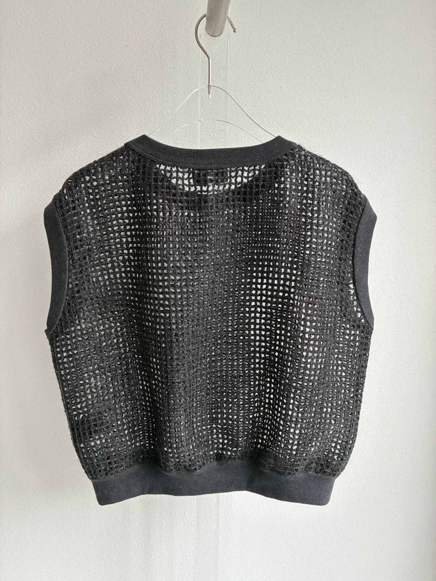 Brunello Cucinelli Brunello Cucinelli Black Hollow Knit Vest Size S / US 4 / IT 40 - 3 Thumbnail