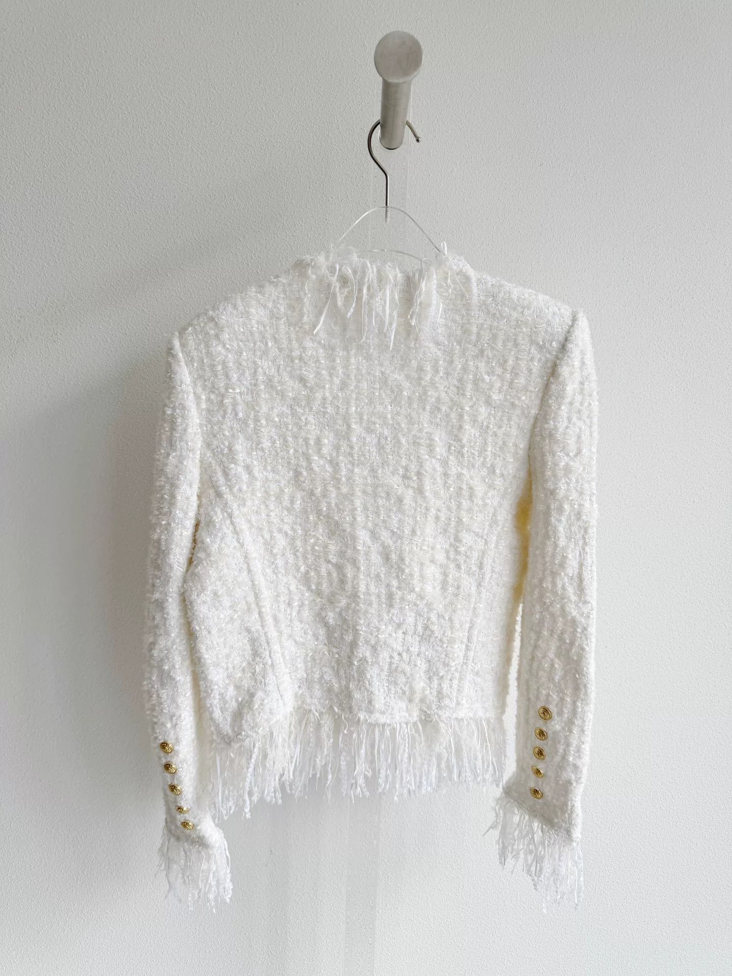 Balmain Balmain White Fringe Jacket Size S / US 4 / IT 40 - 3 Thumbnail