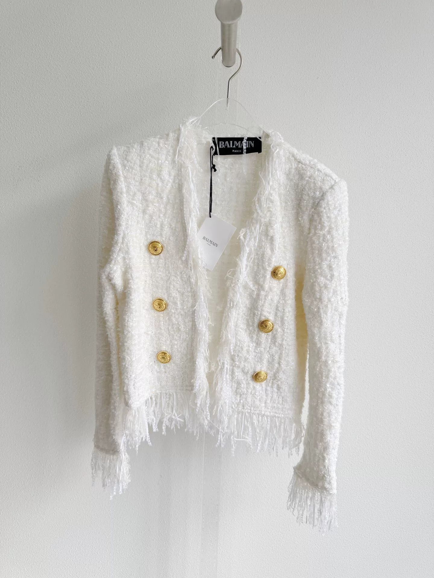 Balmain Balmain White Fringe Jacket Size S / US 4 / IT 40 - 2 Thumbnail
