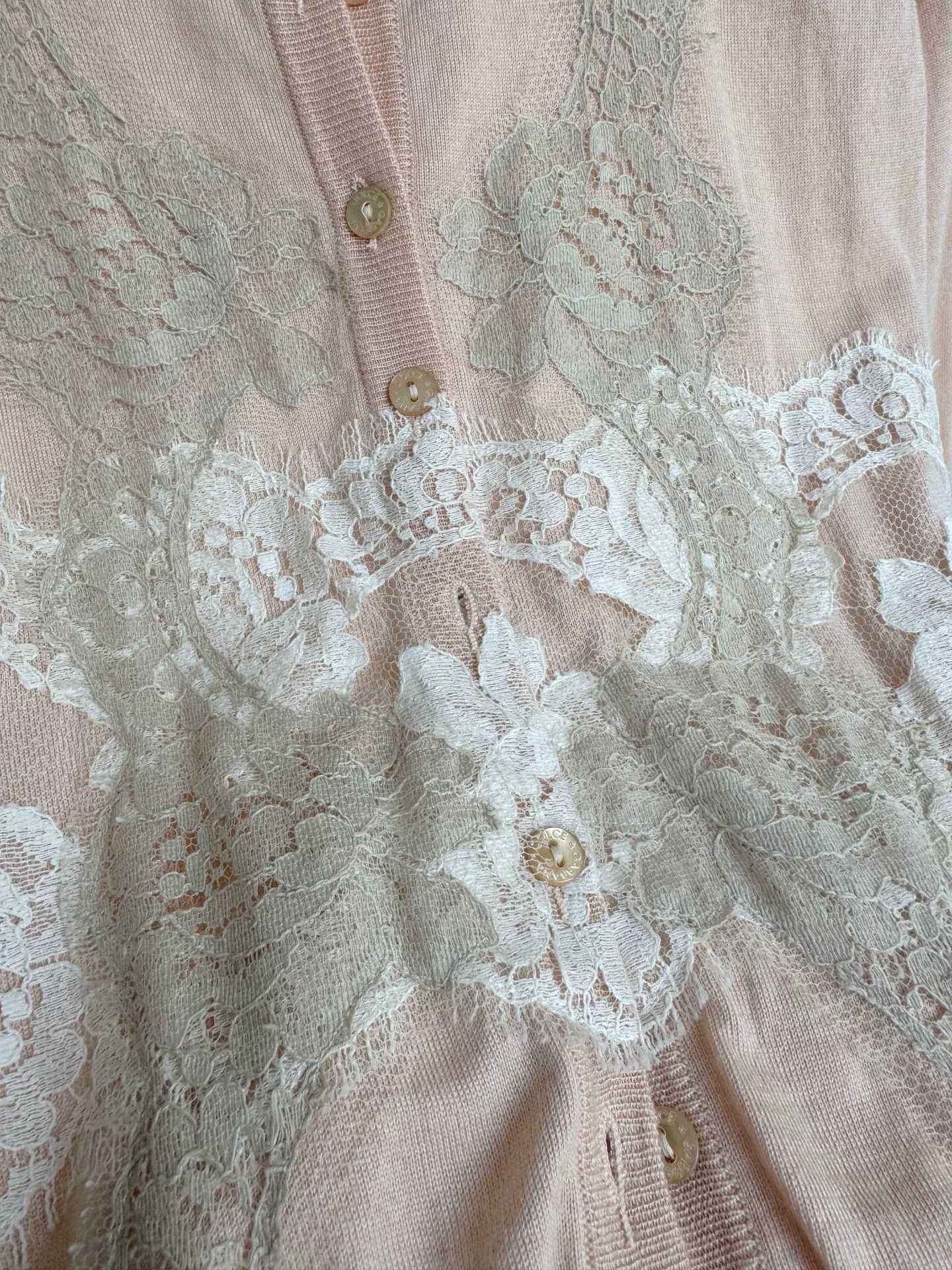Dolce & Gabbana Pink Lace Cardigan
