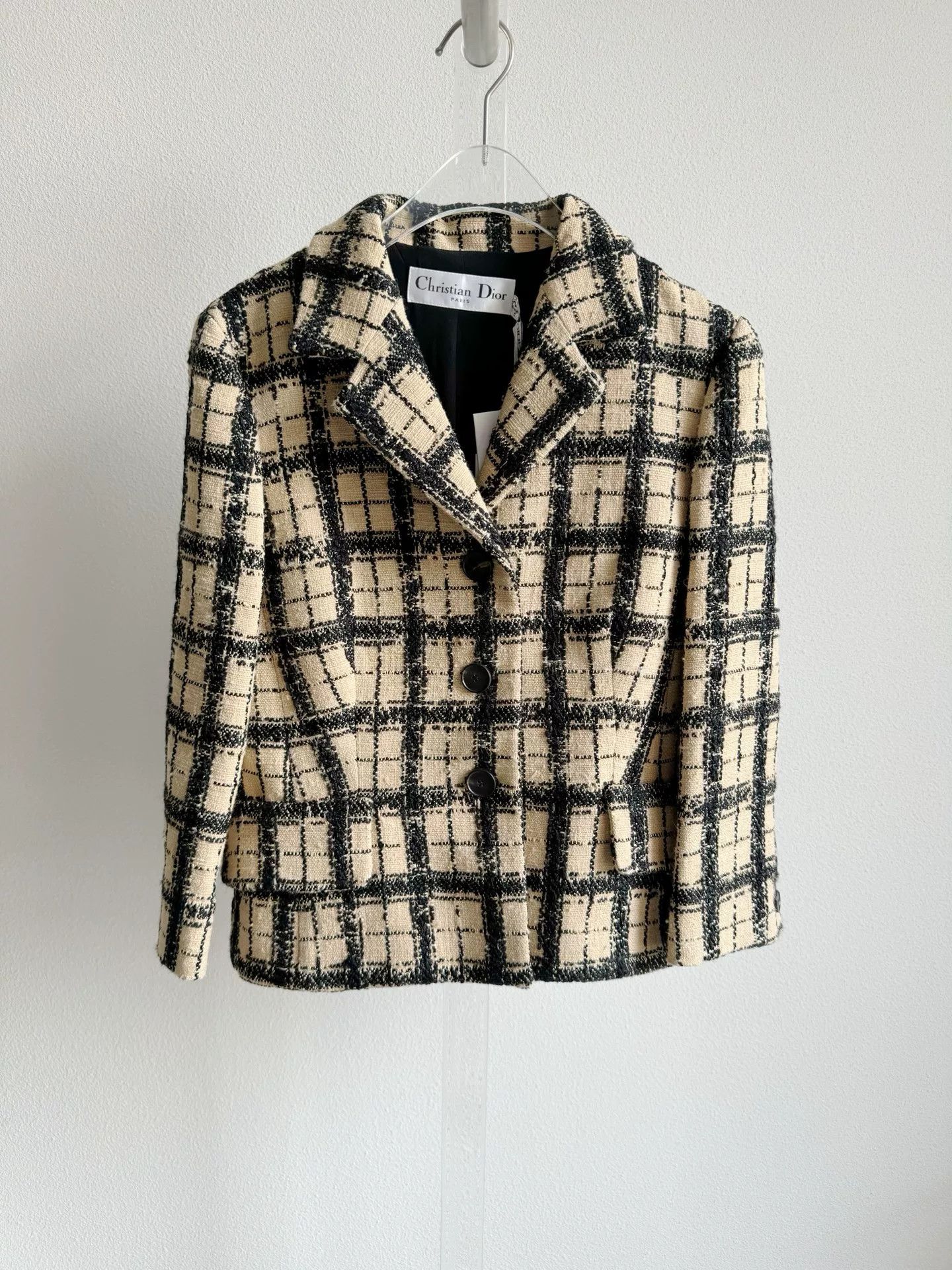 Dior Dior Tweed Check Blazer Size XXS / US 00 / IT 34 - 2 Thumbnail