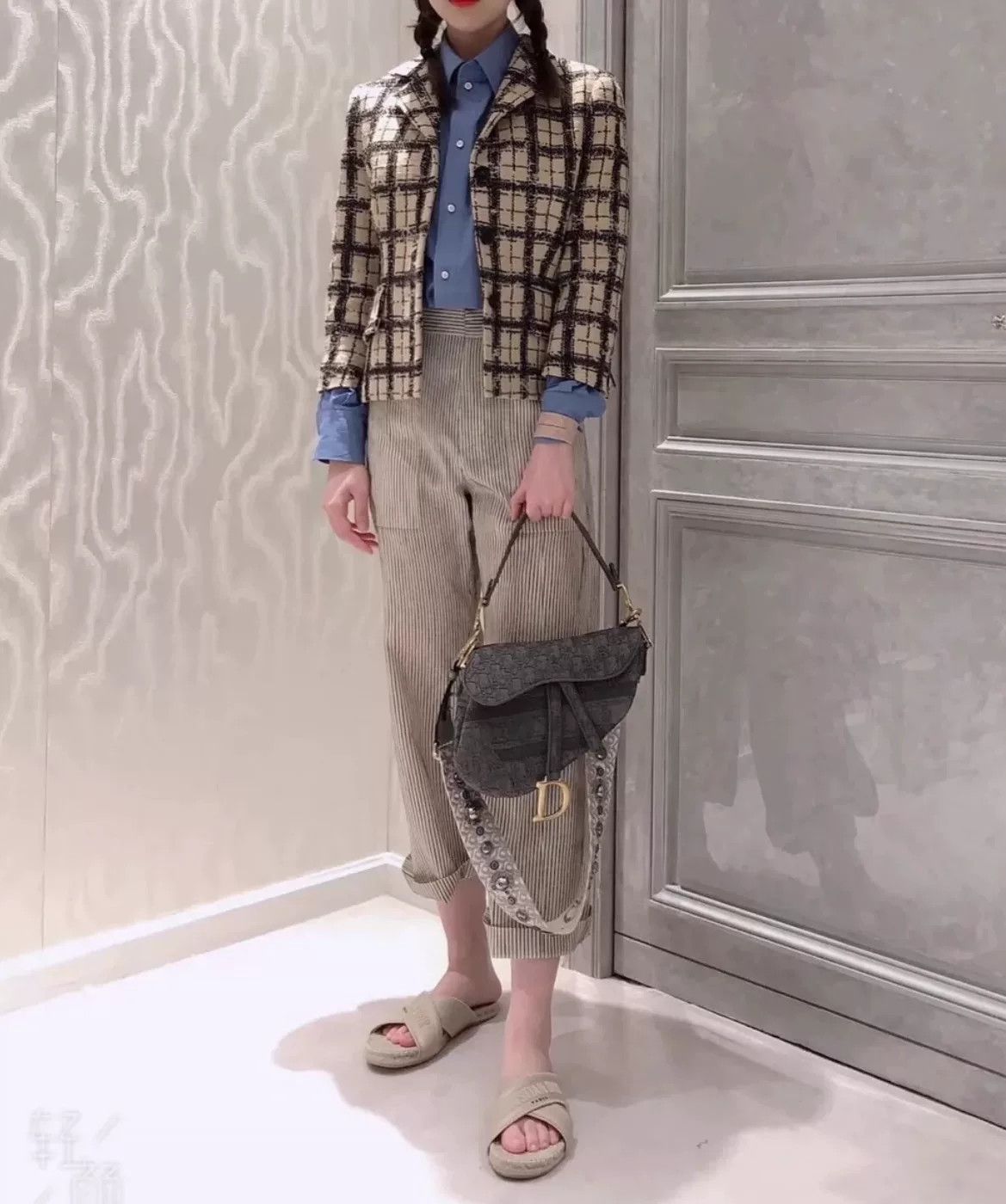 Dior Dior Tweed Check Blazer Size XXS / US 00 / IT 34 - 7 Thumbnail