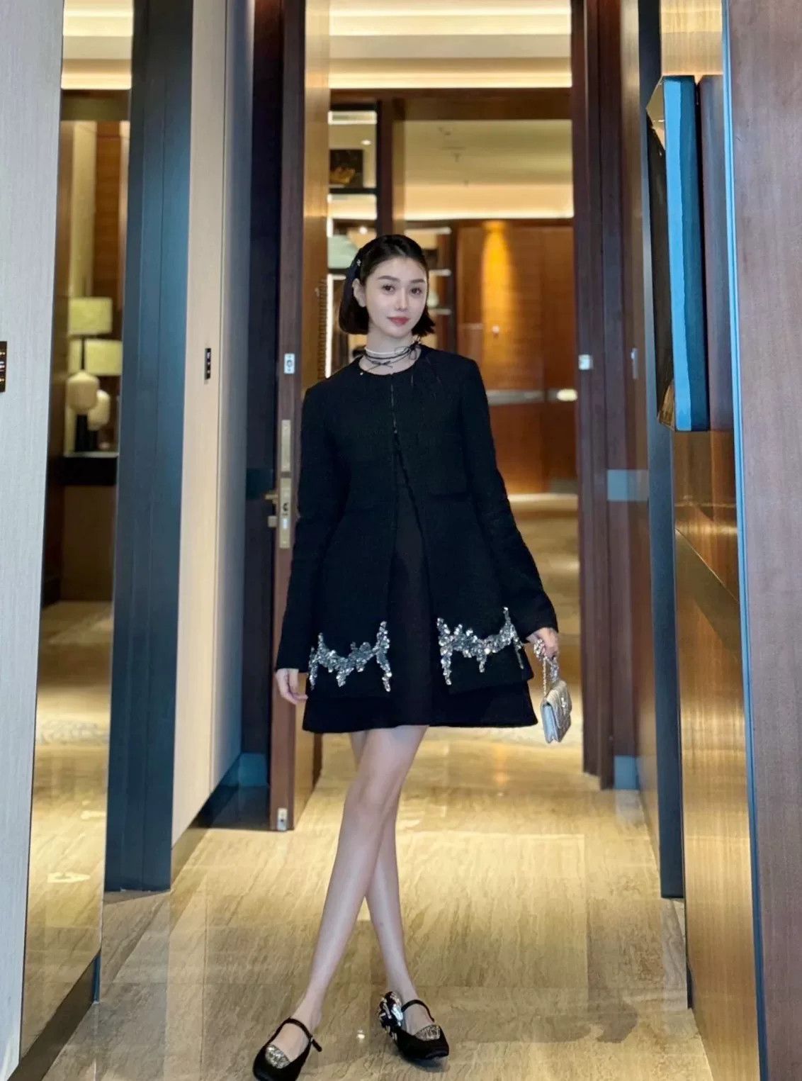 Chanel Chanel 22A Black Sequin Embroidered Coat Size XXS / US 00 / IT 34 - 9 Thumbnail